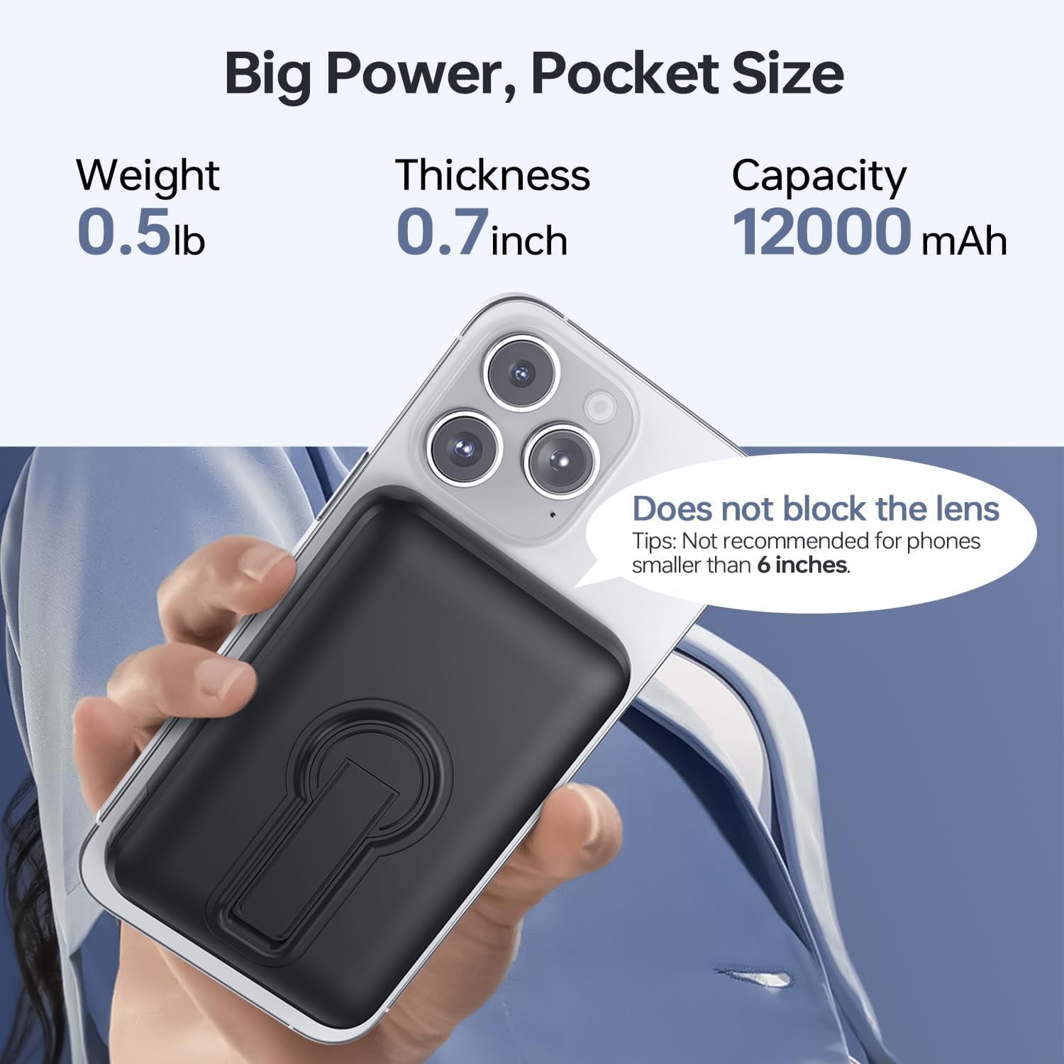 Breezio Magnetic Wireless Portable Charger 12000mAh Fast Charging Power Bank (Blue, 12000mAh) qediy