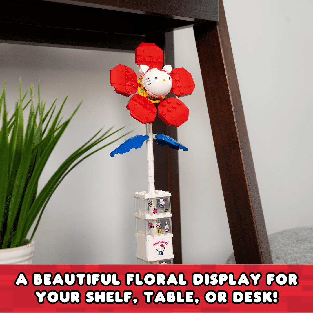 Brickcraft Hello Kitty Flower & Vase Building Kit (Decorative Floral Bouquet Set, 115 Pieces) tn9hd