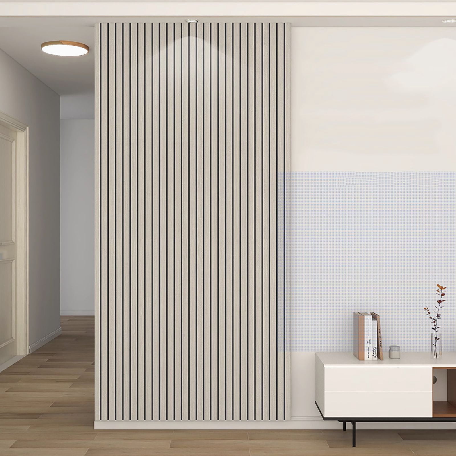Lifeuping Peel and Stick Wood Slat Wall Panels, Self-Adhesive Flexible Vinyl Wall Decor for Farmhouse Interior (Brown, 15.75 in x 118.11 in) 78erx