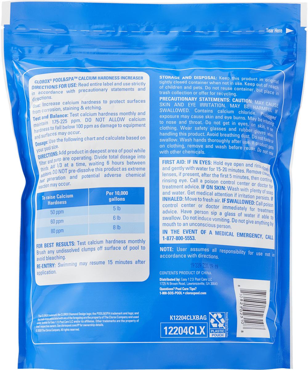 Clorox Pool&Spa Calcium Hardness Increaser Granules for Swimming Pool Water Balancing (4 lb) plzrv