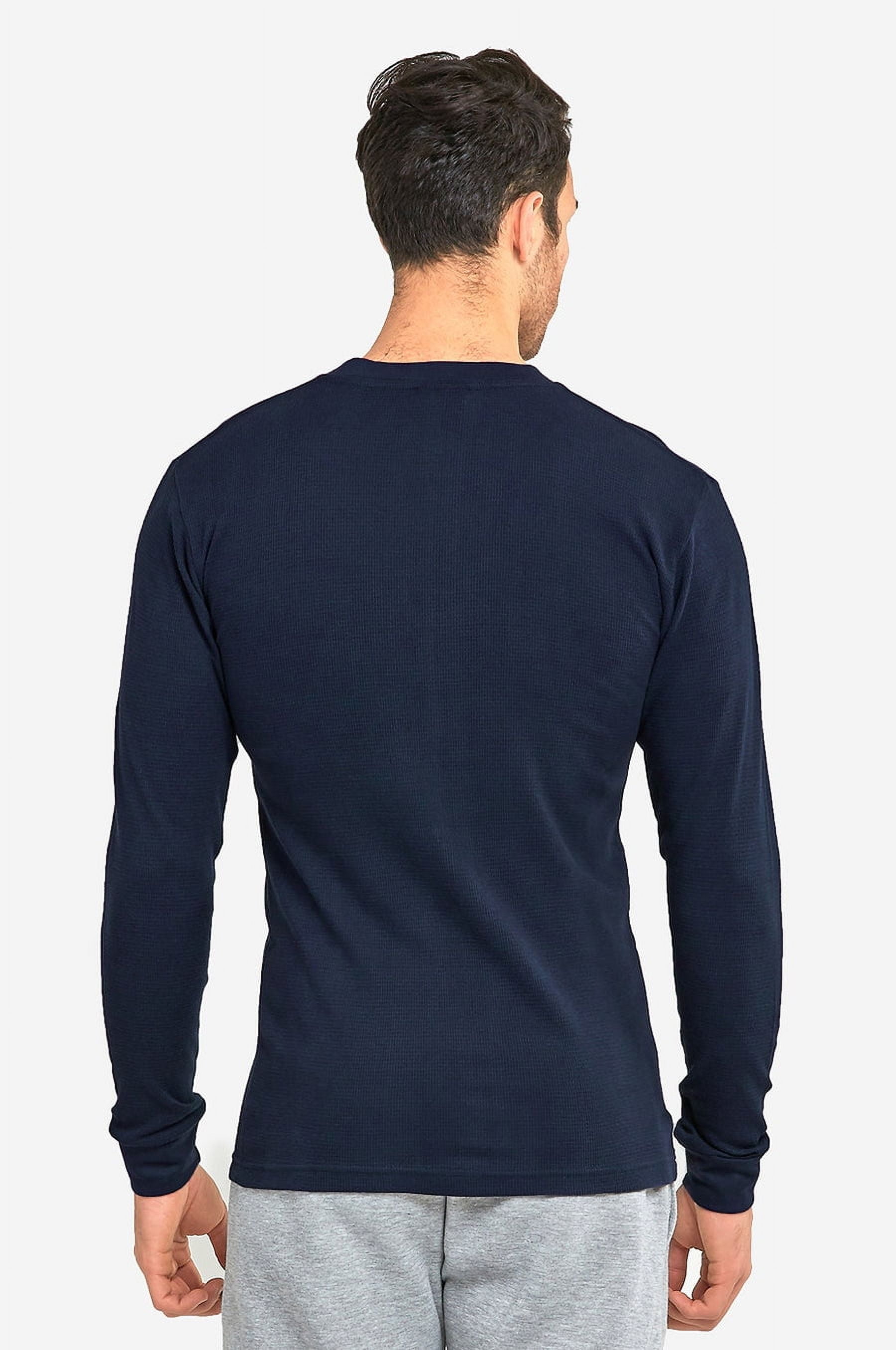 TheLovely Men's Classic Waffle Knit Long Sleeve Thermal Shirt (Blue, L) k8naf