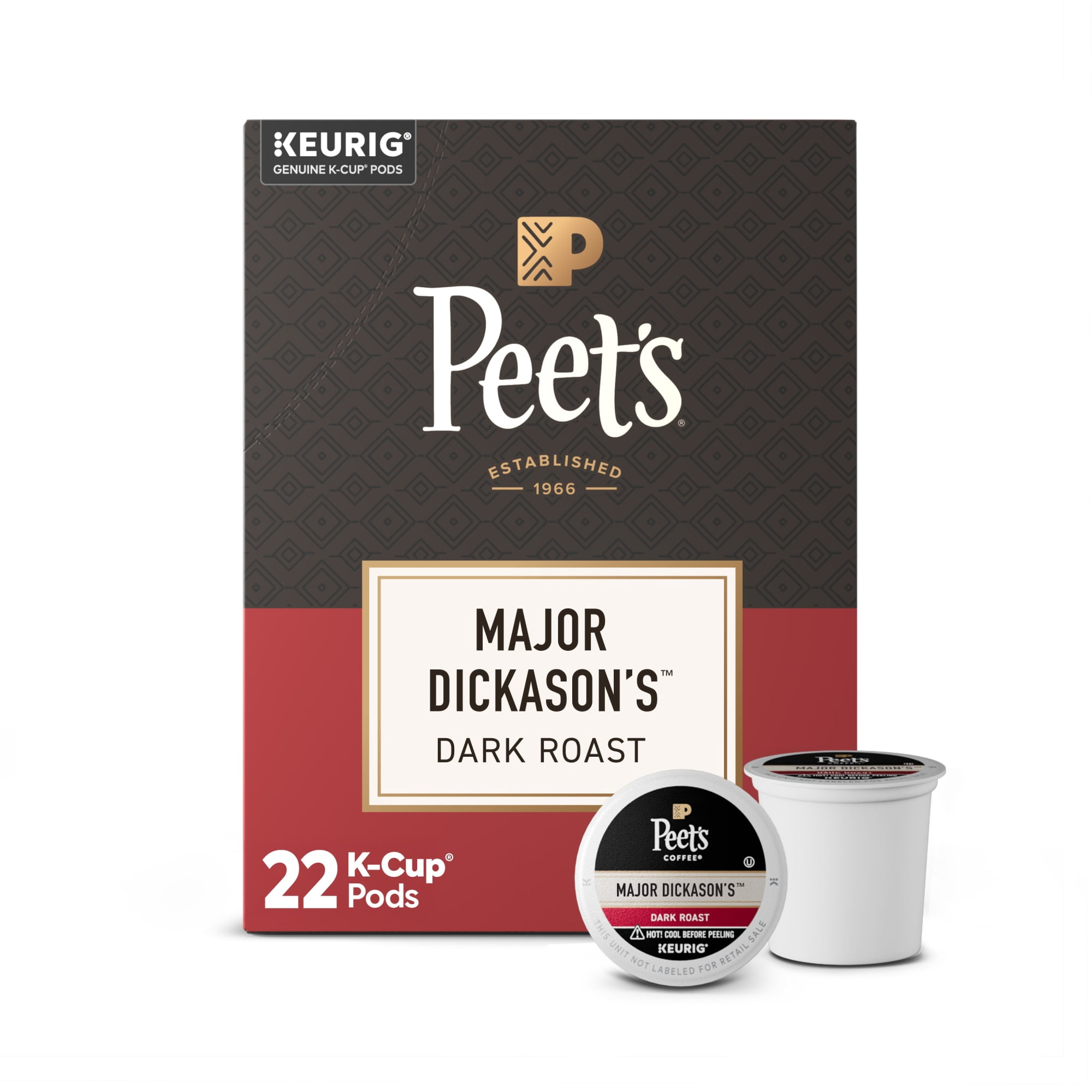 Peet's Coffee Major Dickason's Blend Dark Roast Coffee Pods (22 Count) ez5vj