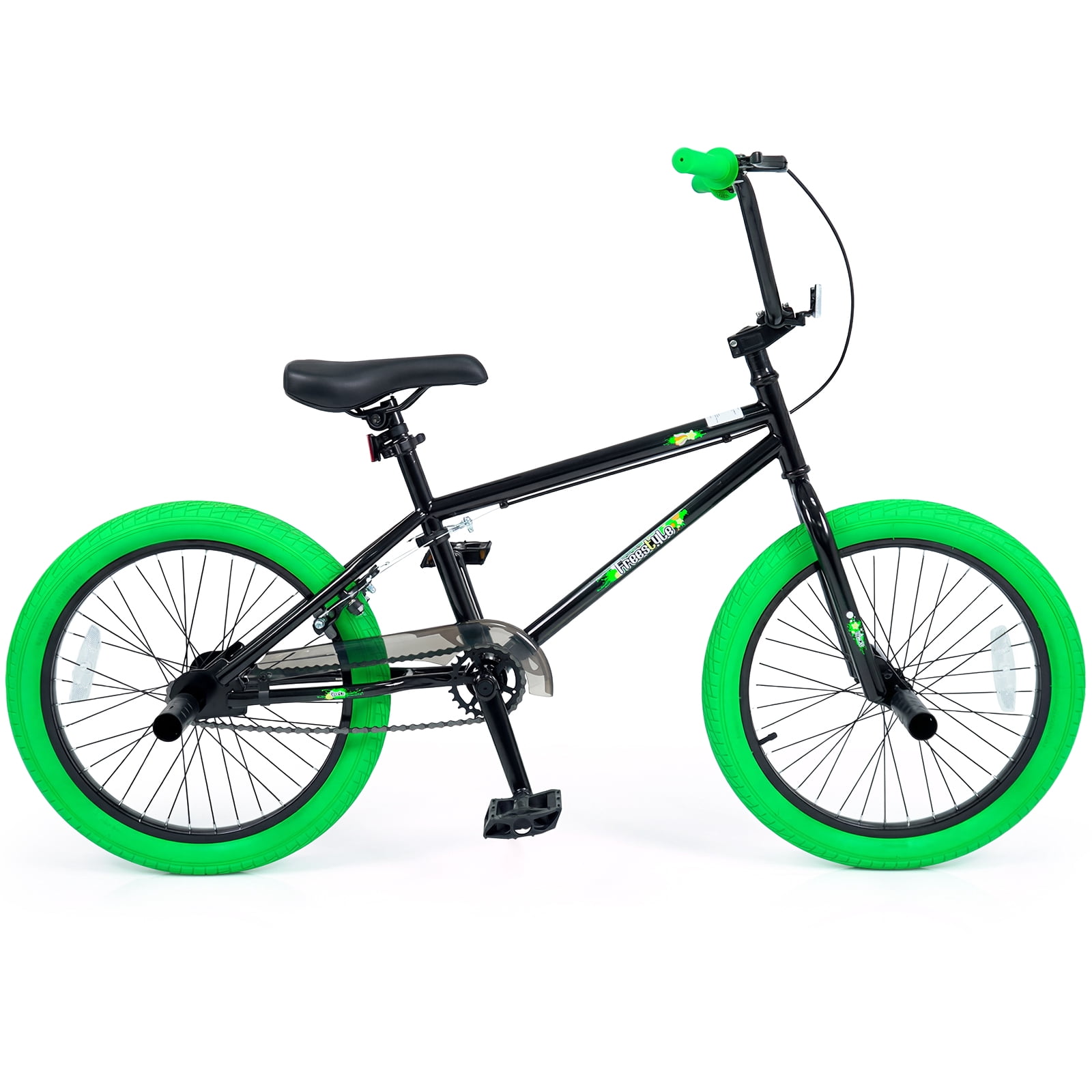 INFANS Freestyle BMX Bike, High-Carbon Steel Trick Bicycle with 360 Degree Steering (Green, 20 in) w9nb3