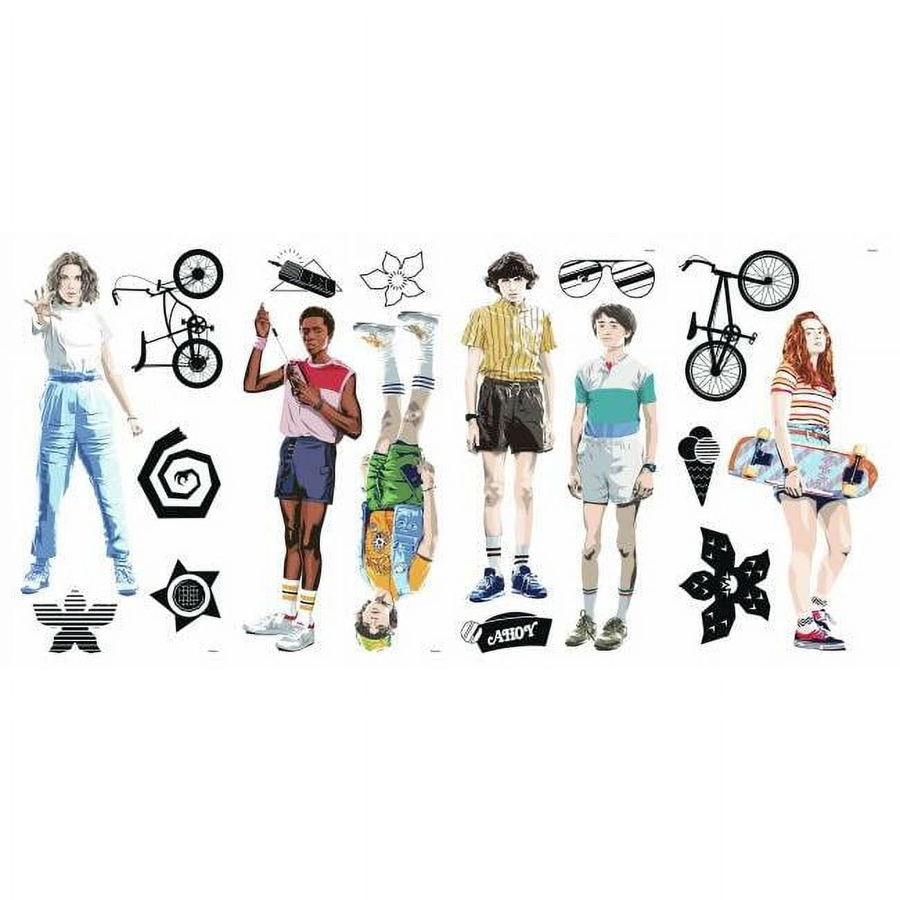 RoomMates Stranger Things Peel and Stick Wall Decals (17 Count, 2.95 in x 2.57 in to 5.34 in x 14.54 in) 2ve1i