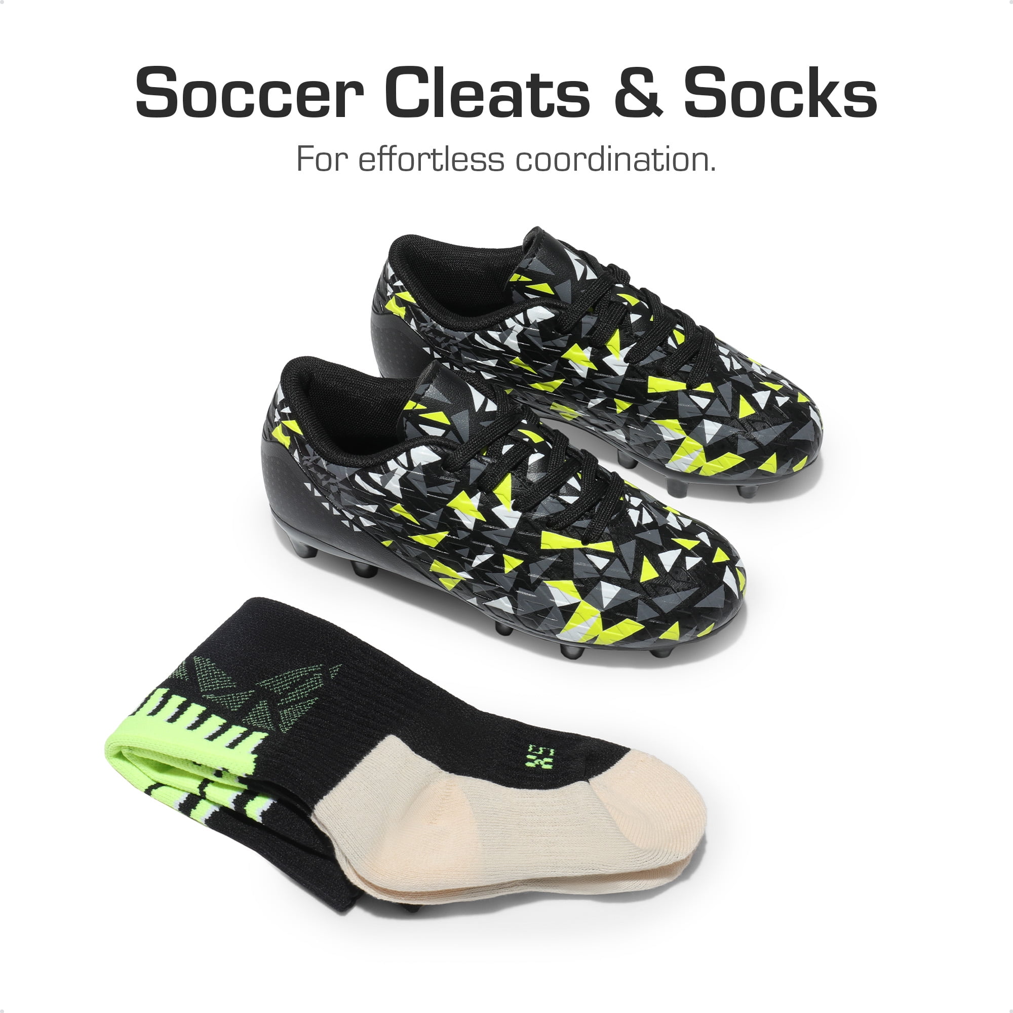 Dream Pairs Kids Soccer Cleats with Socks Firm Ground Athletic Football Shoes (Green, 4 US Big Kid) vum8m