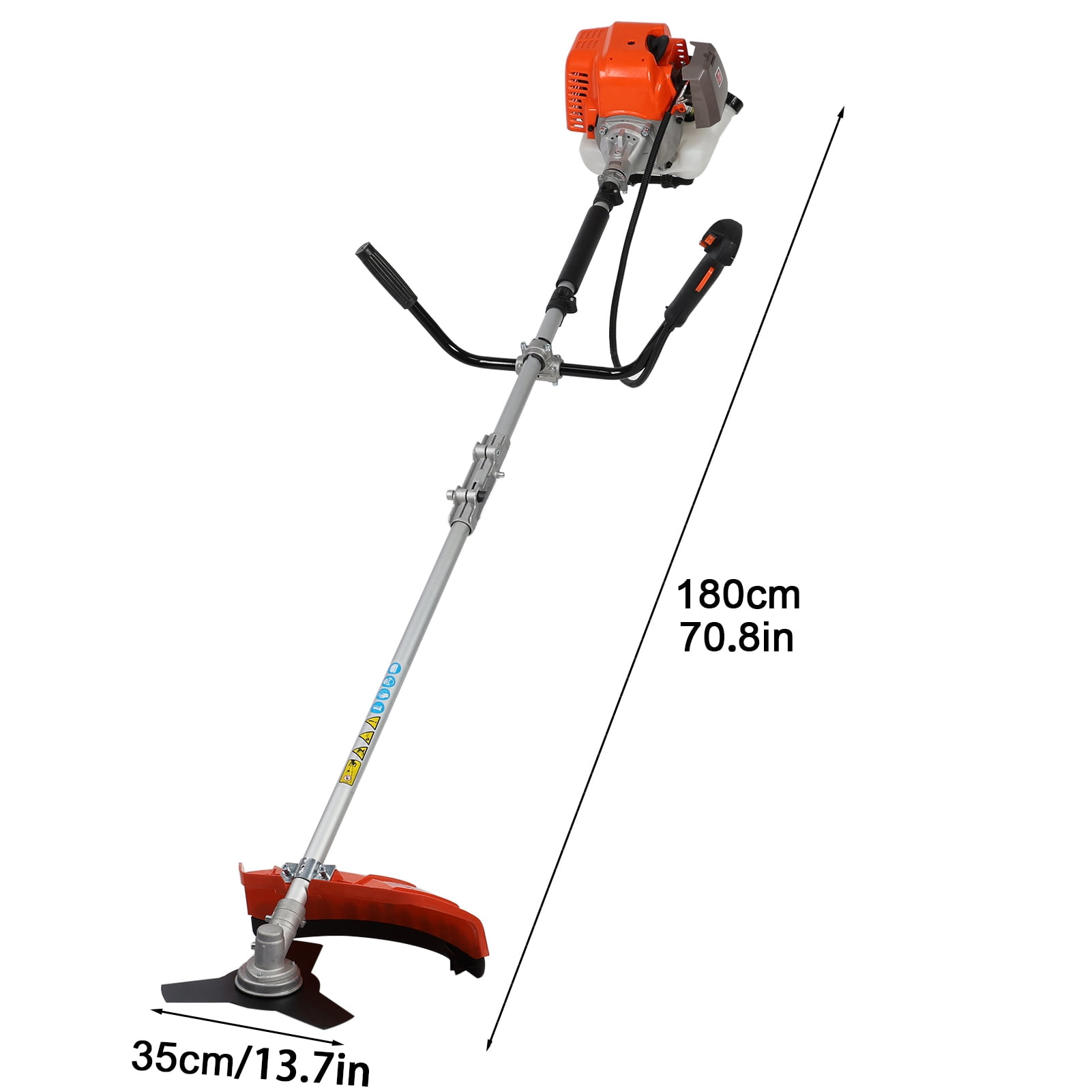 AQMD 52cc Gas String Trimmer and Brush Cutter 2-in-1 Lawn Edger (Orange, 16-inch) ksel9
