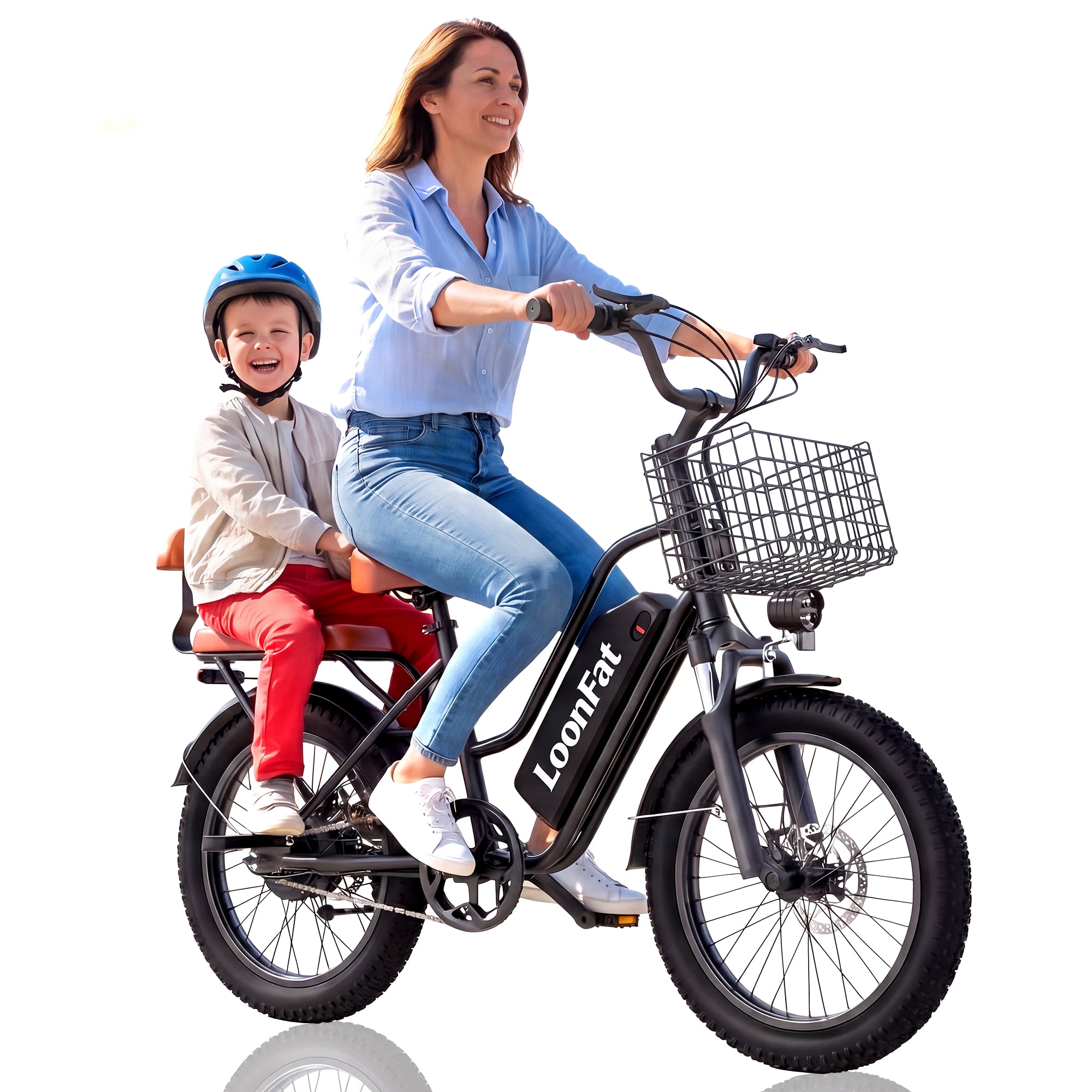 Loonfat Electric Bike for Adults, 1000W Peak Motor Commuter E-Bike with 48V Battery (Black, 20 in Tires) bt0nd