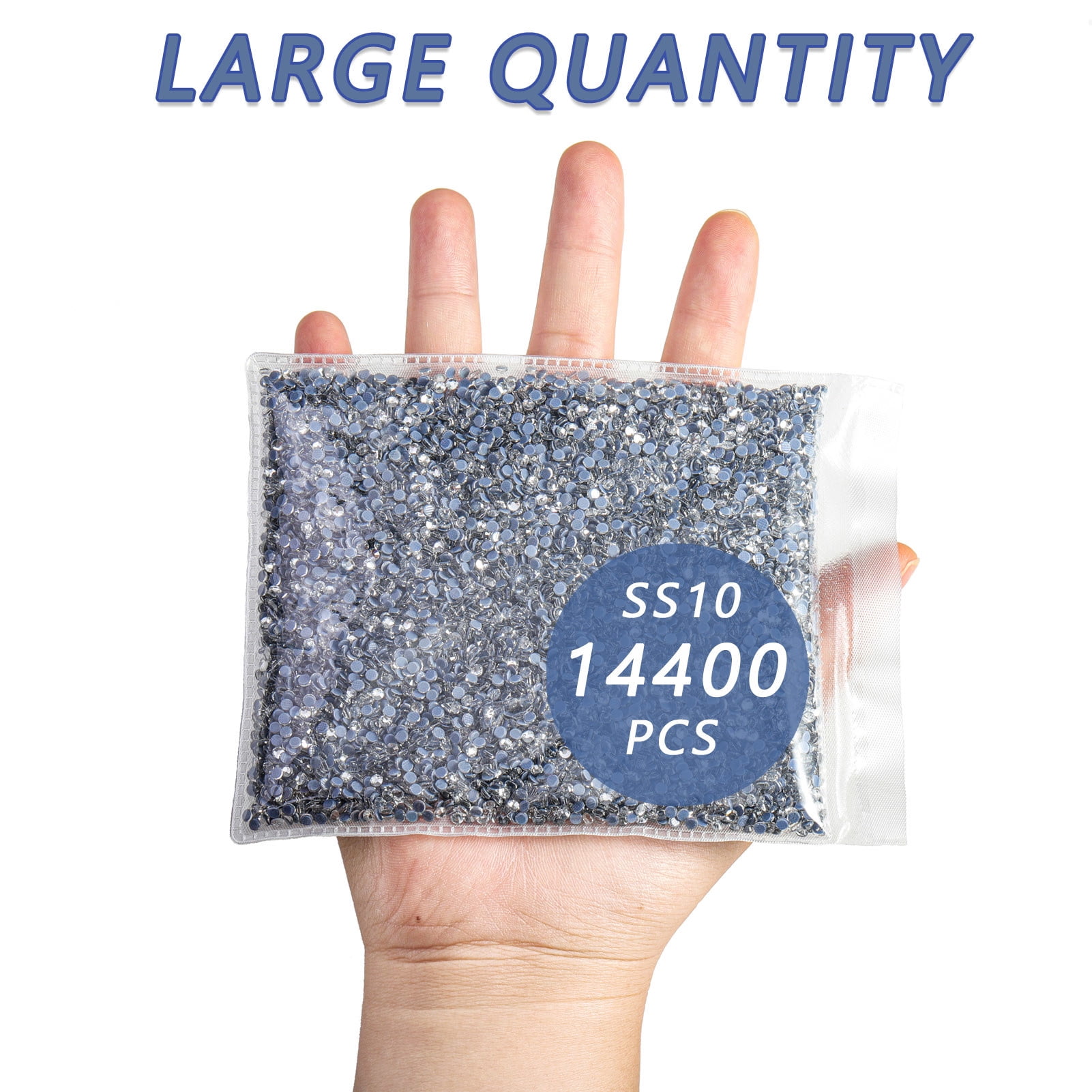 BEADSLAND Hotfix Rhinestones for DIY Crafts, High-Sparkle Glass Crystals (Clear, 14400 Pieces) 4zudh
