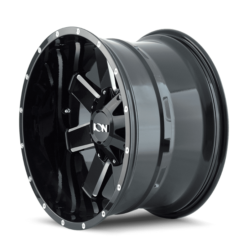 Ion 141 Alloy Wheel 17x9 in (Gloss Black Milled, 5x127/5x139.7 Bolt Pattern) fz9hf