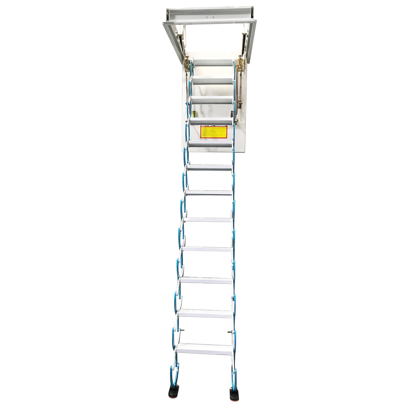 Banfluxion Attic Pull Down Ceiling Ladder, Heavy-Duty Folding Loft Stairs with 12 Steps (Blue, 9.84 ft) nb02c