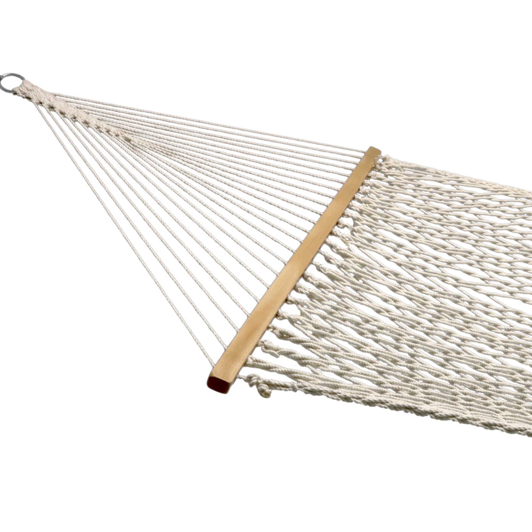 Sunnydaze 2-Person Cotton Rope Spreader Bar Hammock, Heavy-Duty Outdoor Patio Swing (Natural, 74 in x 55 in) 77yke