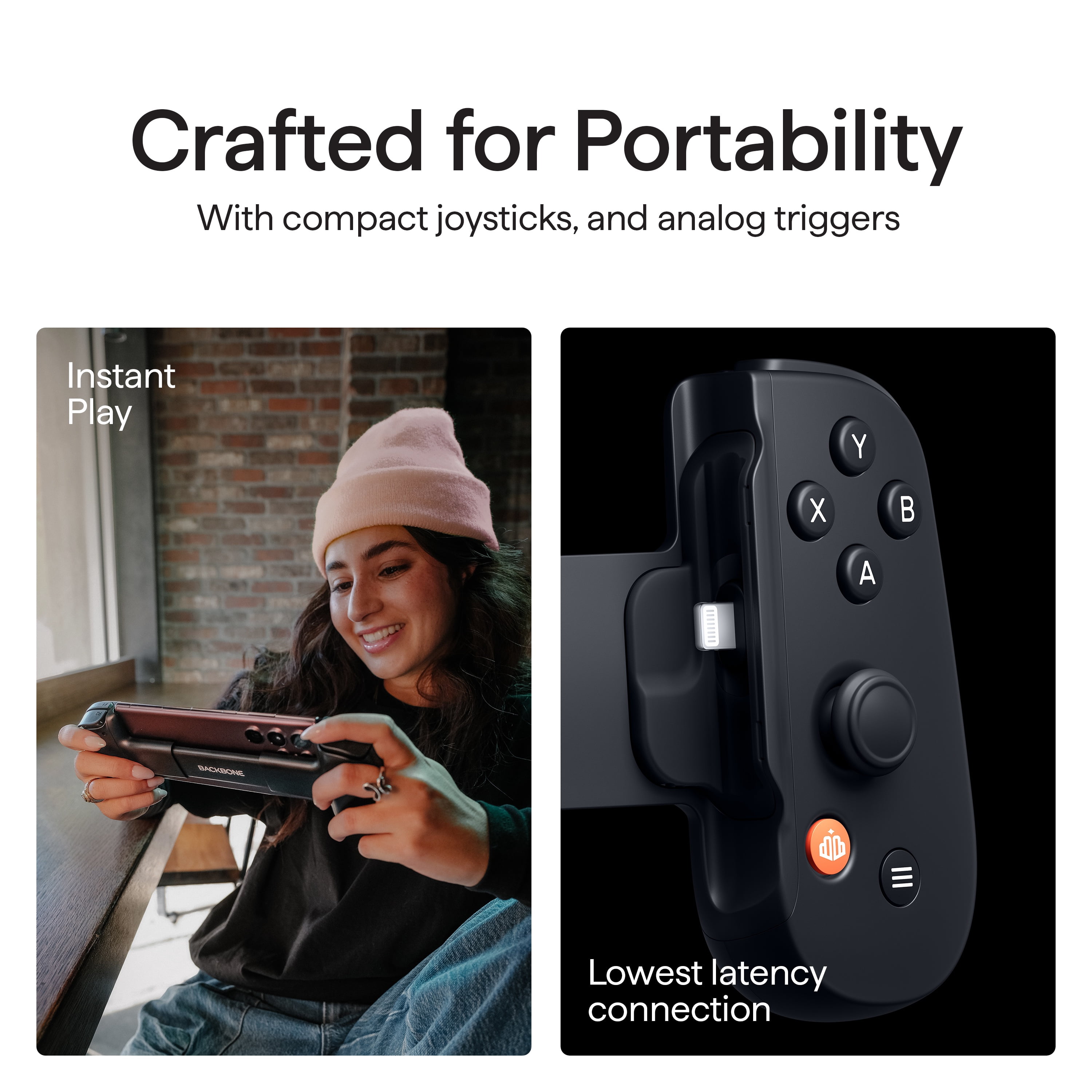 Backbone One Mobile Gaming Controller for iPhone (2nd Generation, Lightning Connector, Black) 4b5km
