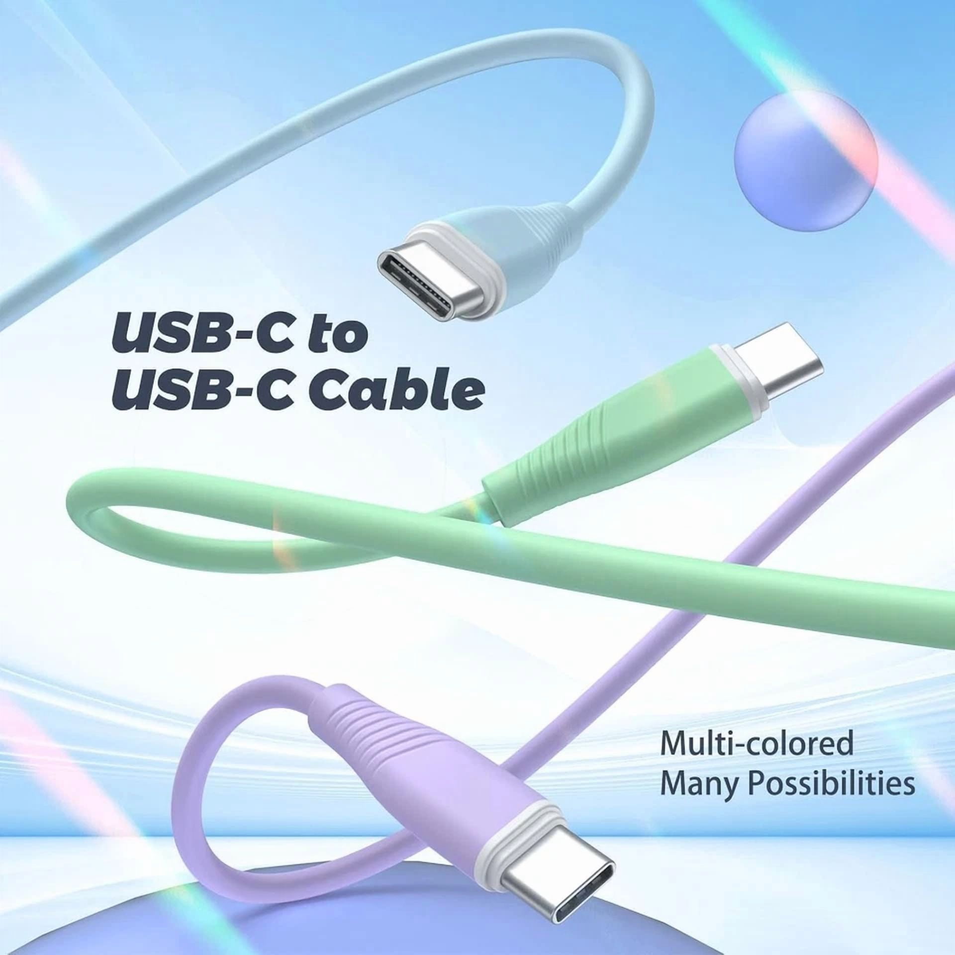 Rhea USB-C Fast Charging Cable (Multicolor, 3 Pack, 6 ft) n4u0h
