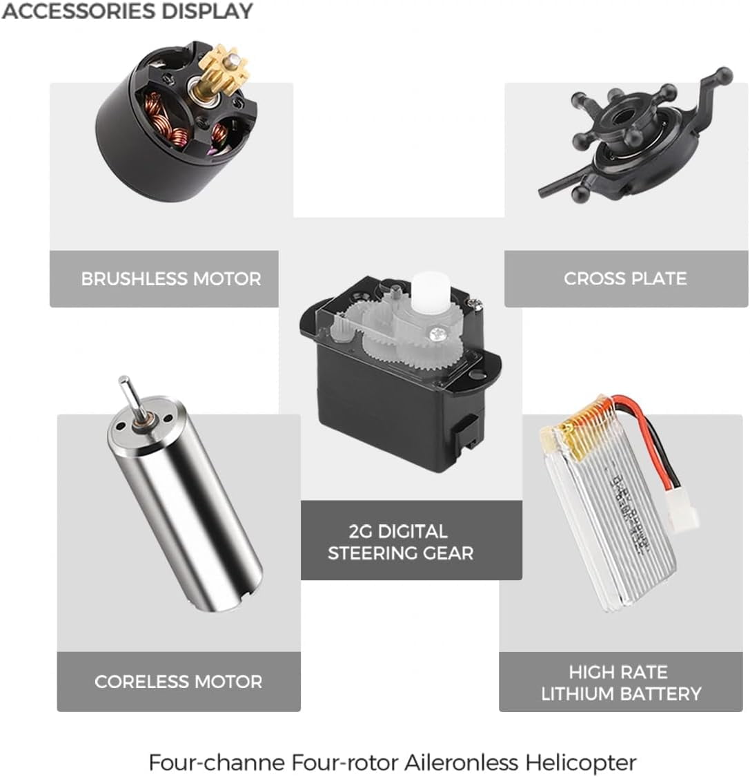 Bruce & Shark RC Helicopter K170 Black Hawk UH-60L 4CH Flybarless Remote Control Aircraft (Black, 10.2 in Rotor) mewcm
