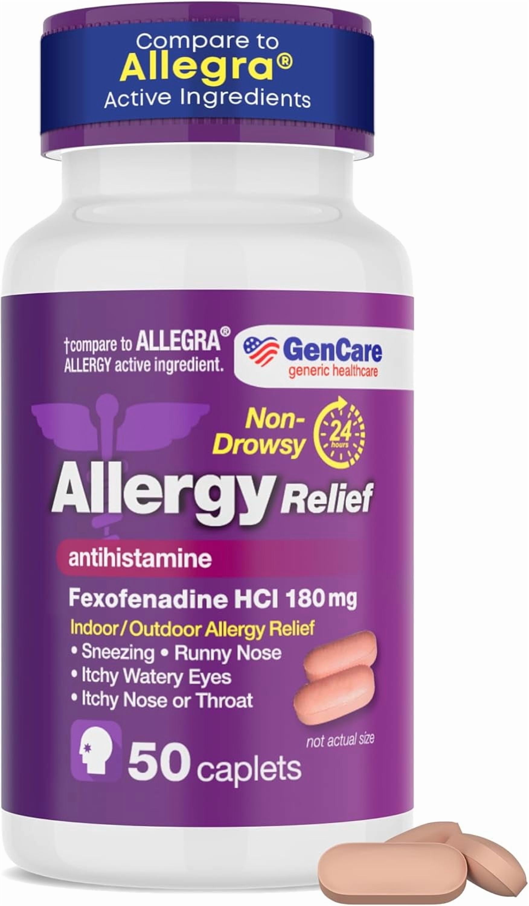 GenCare Allergy Relief Fexofenadine HCl 180 mg Non-Drowsy Antihistamine (50 Tablets) 0uopp