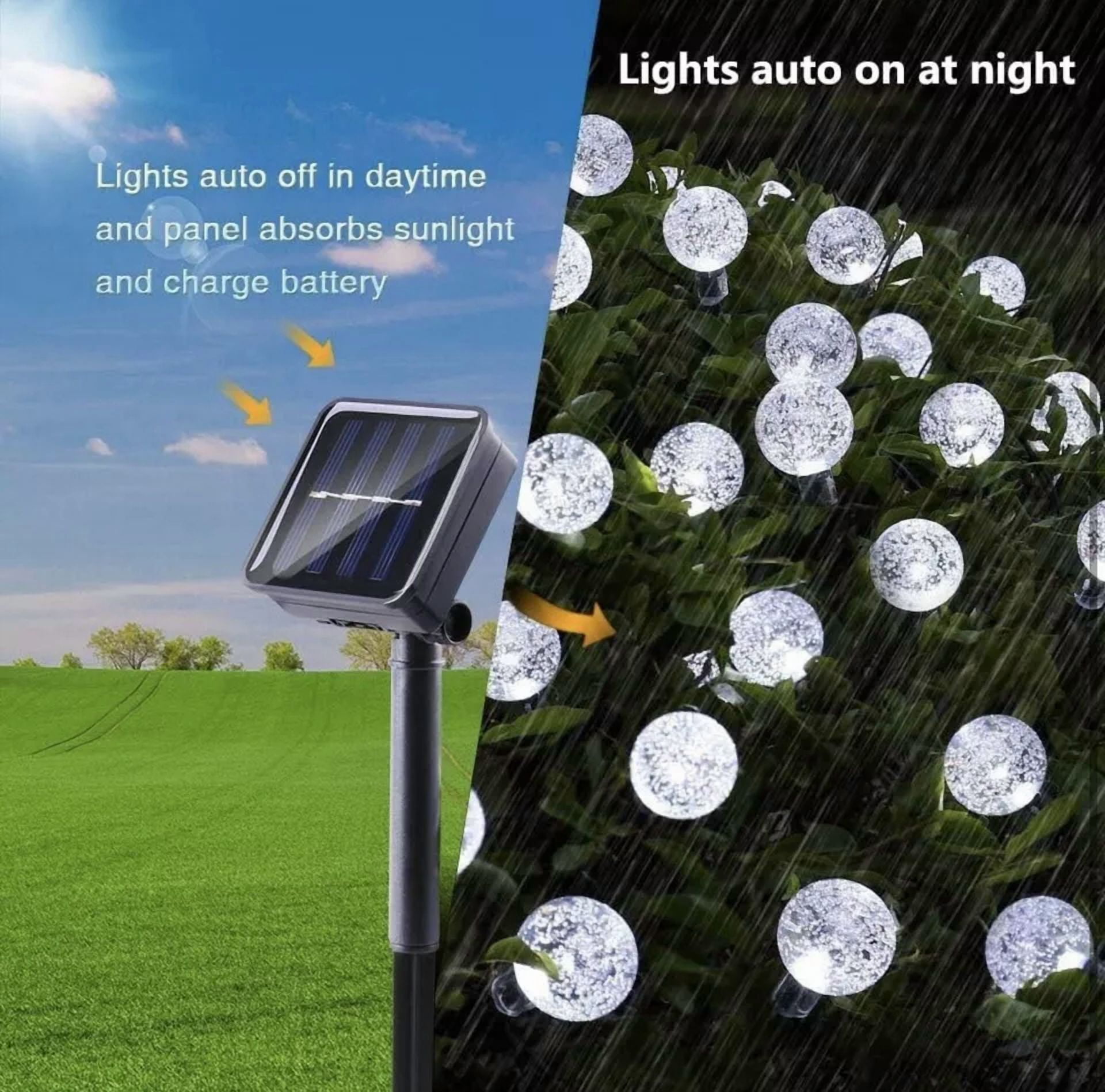 Purely Elizabeth Solar 30 LED String Lights Waterproof Outdoor Decor (Warm White, 15 ft) a84iq
