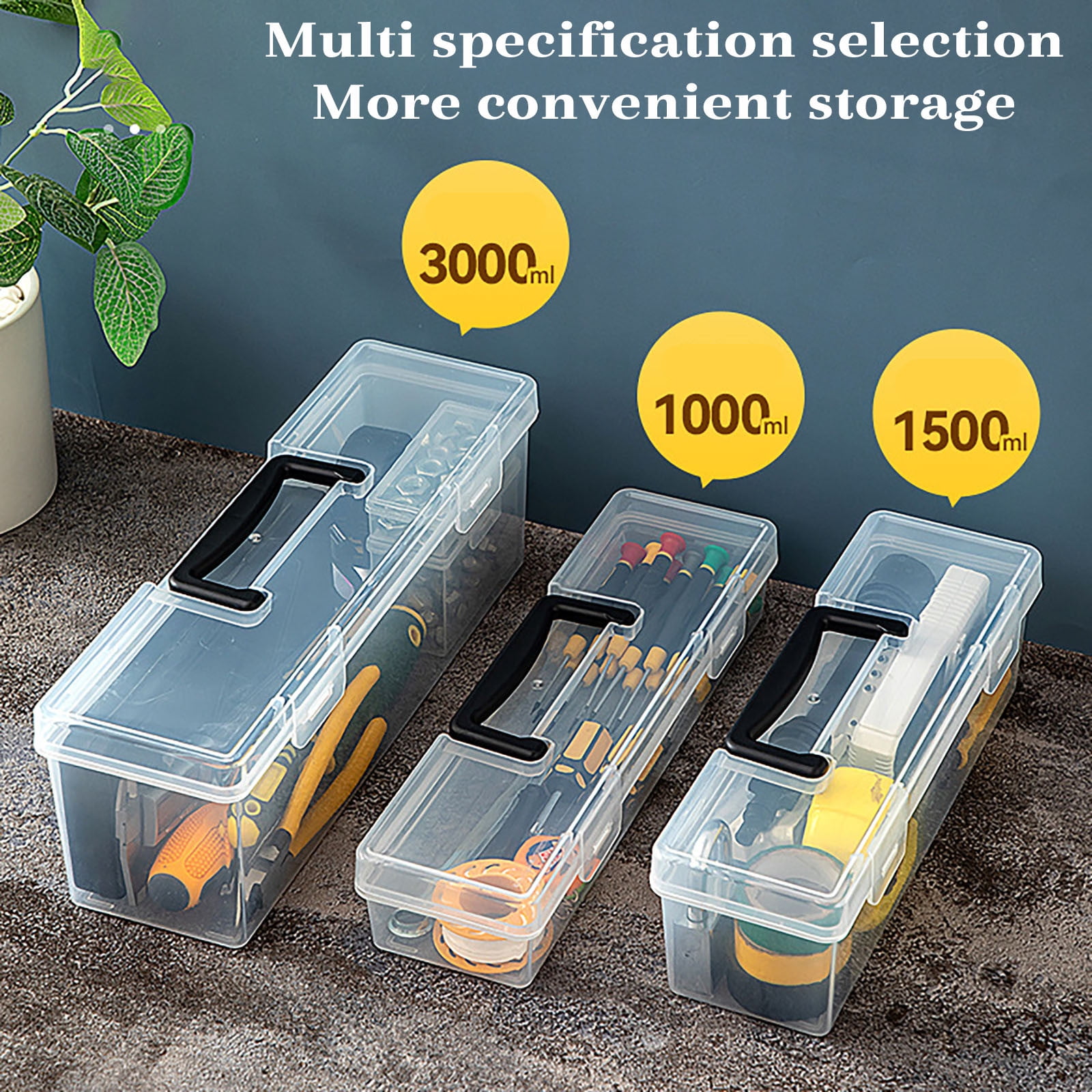 FMLIFOU Plastic Tool Box Organizer with Lids and Handle, Portable Clear Storage Case for Hardware, Screws, Jewelry, and Craft Supplies (11 in x 7 in x 2 in) 5ypmt - Image 6