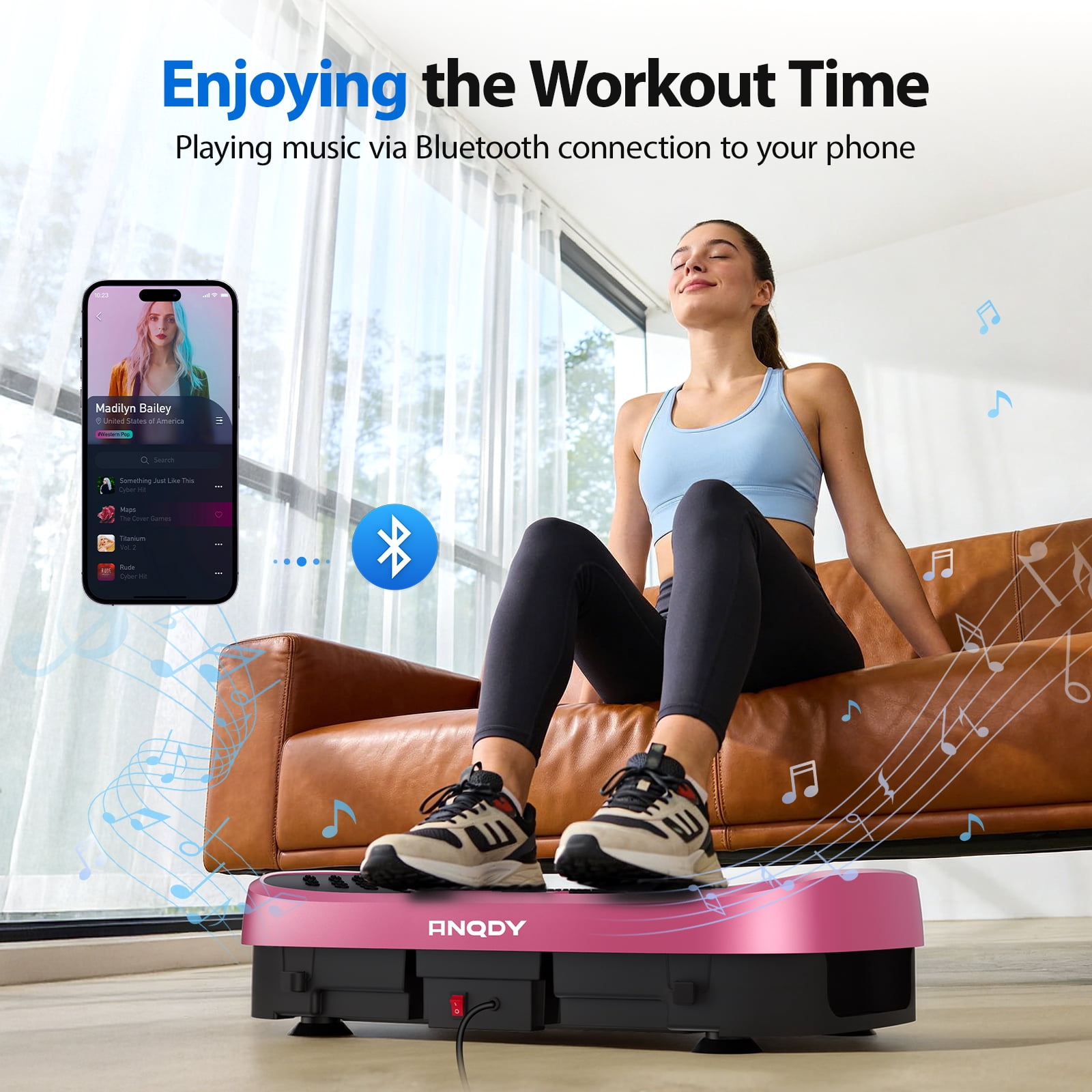 Anqdy Vibration Plate Exercise Machine with Magnetic Acupoints and LCD Display (Pink, 22 in x 14 in x 6 in) pn9ge
