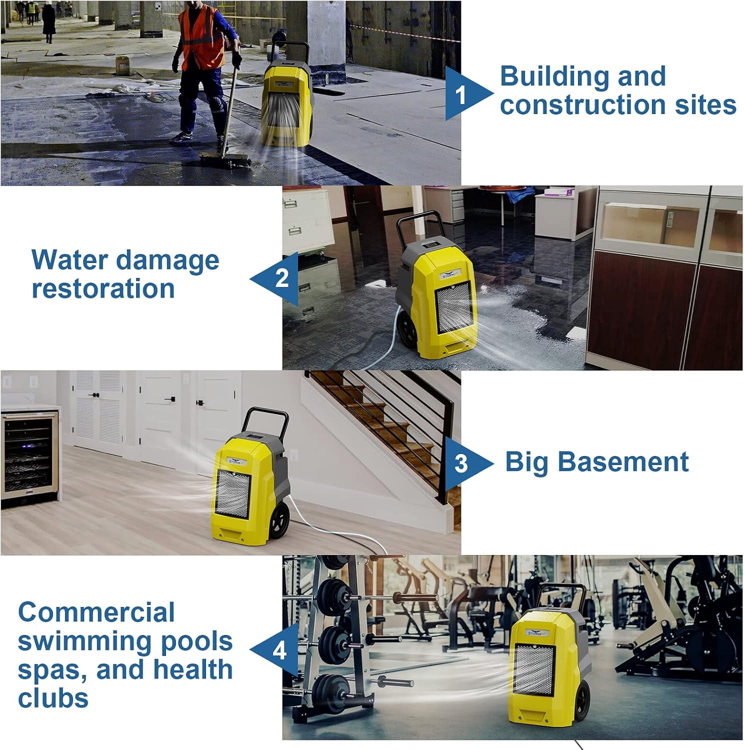 AlorAir 180 Pints Commercial Dehumidifier with Built-in Pump and Wi-Fi (Yellow, 180 Pints) gvutg