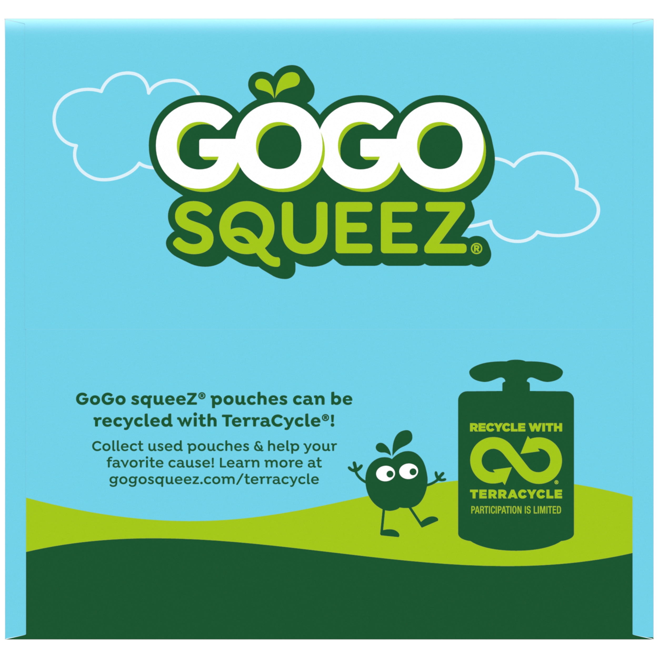 GoGo squeeZ Fruit Puree Applesauce Pouches, No Sugar Added, Apple Apple Flavor (3.2 oz, 24 Pack) m58y9