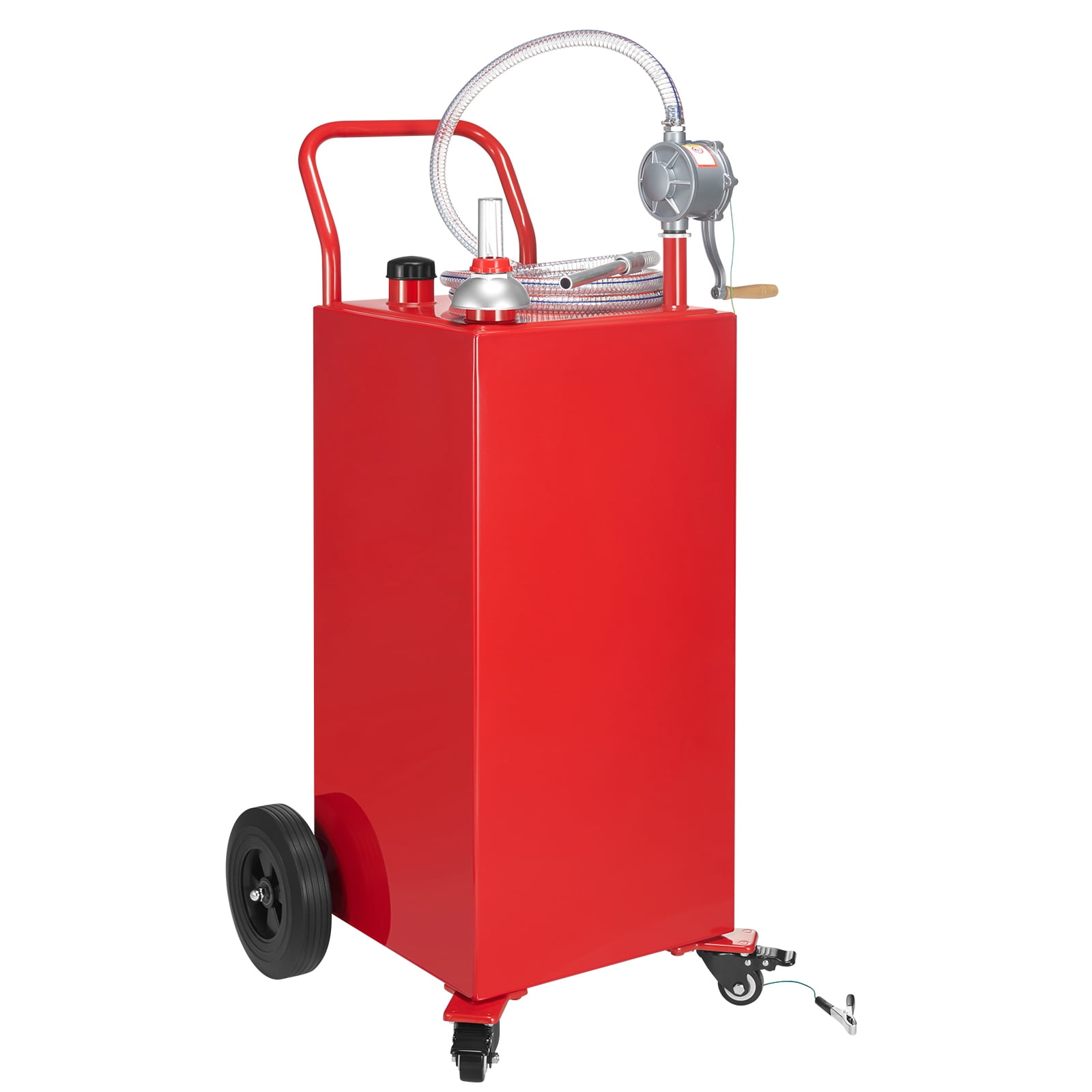 KFFKFF 40-Gallon Portable Fuel Storage Tank with Manual Pump (Red, 40 Gallon) 8y1bi