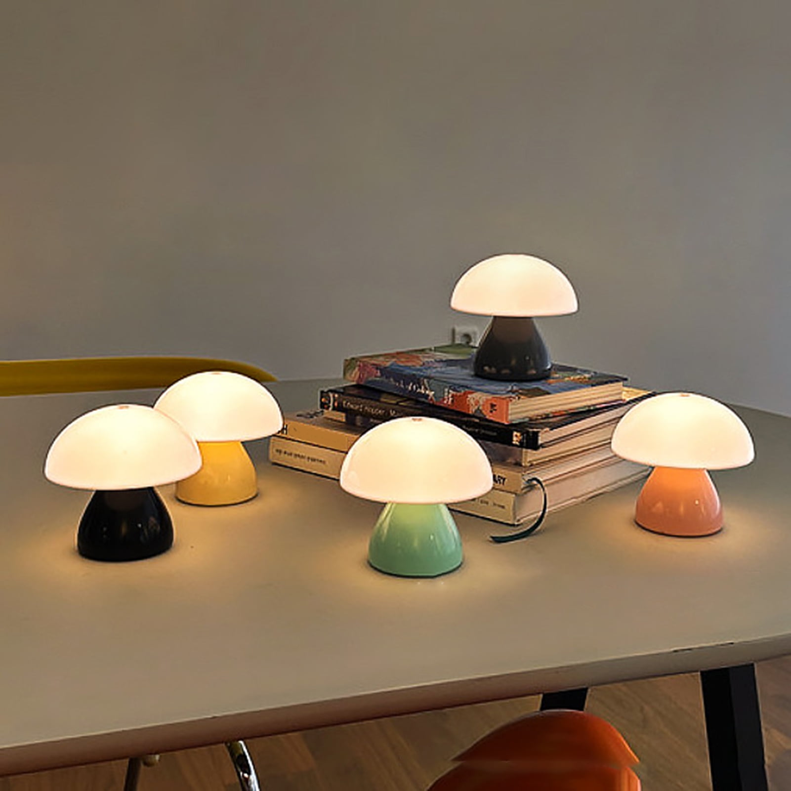 Joernso Mushroom Lamp Bedside Nightstand Light (Pink, 7 in) 6jiix
