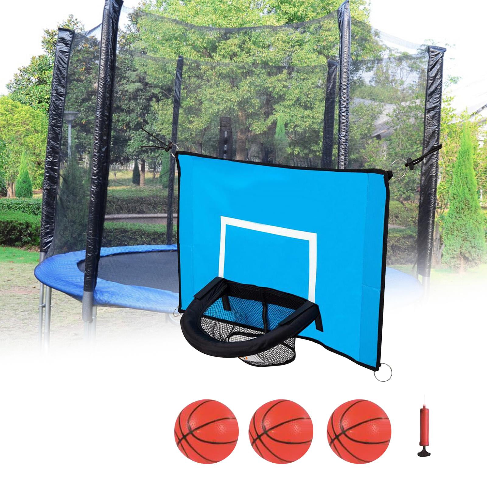 DimyFew Trampoline Basketball Hoop Set with 3 Mini Balls and Pump (Blue, 17.7 in x 13.8 in) mw7or