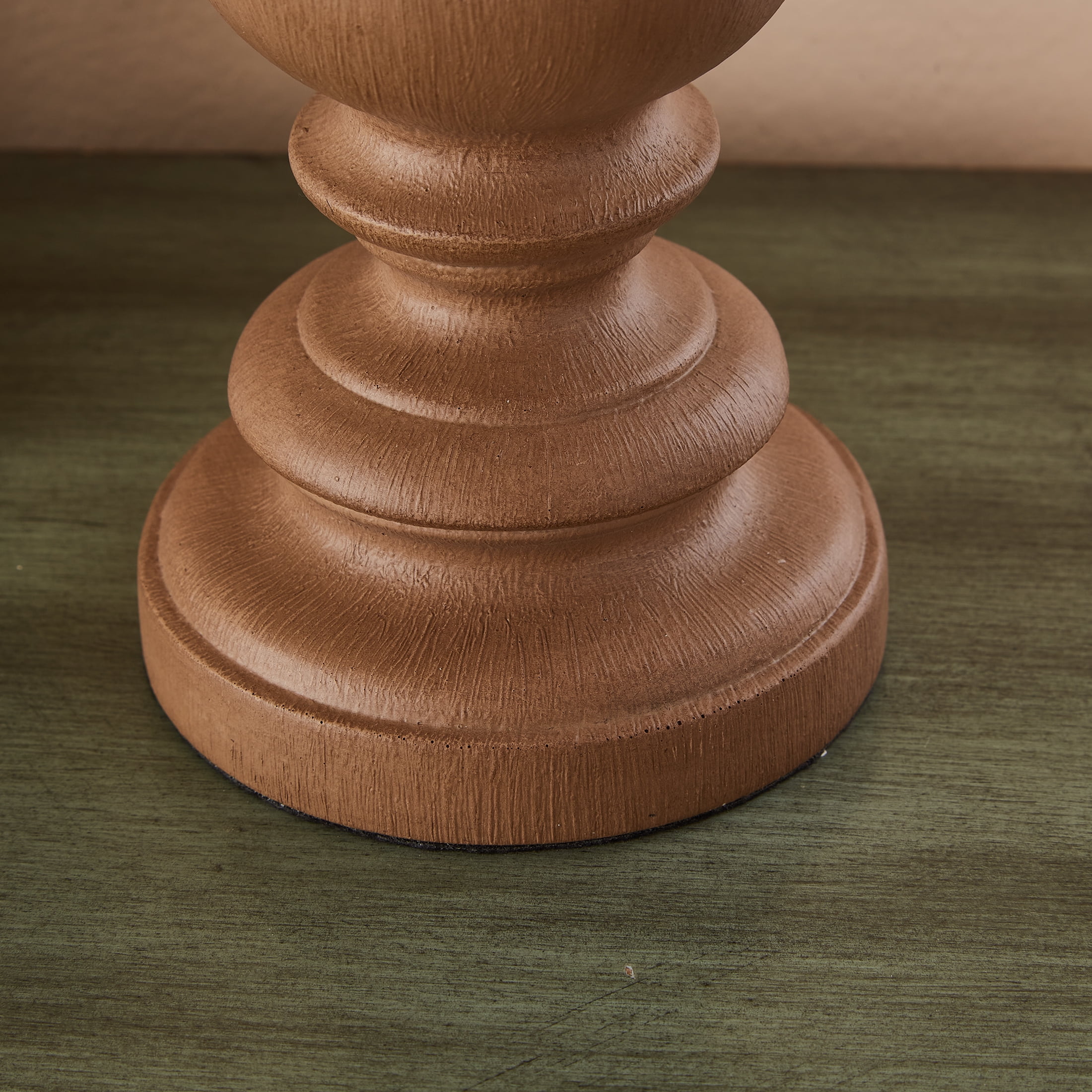 Mainstays Resin Table Lamp with Linen Shade, Modern Bedside Lighting (Brown, 18.75 in) mnlmk