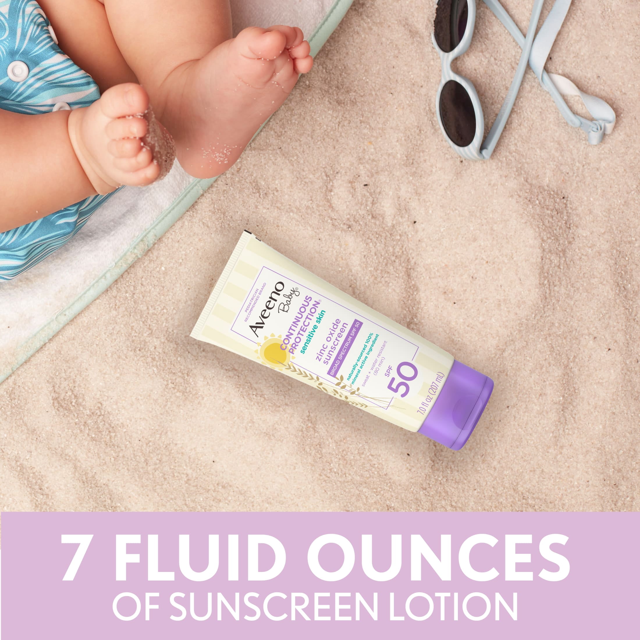 Aveeno Baby Continuous Protection Mineral Sunscreen SPF 50 (7 fl oz) 3l513