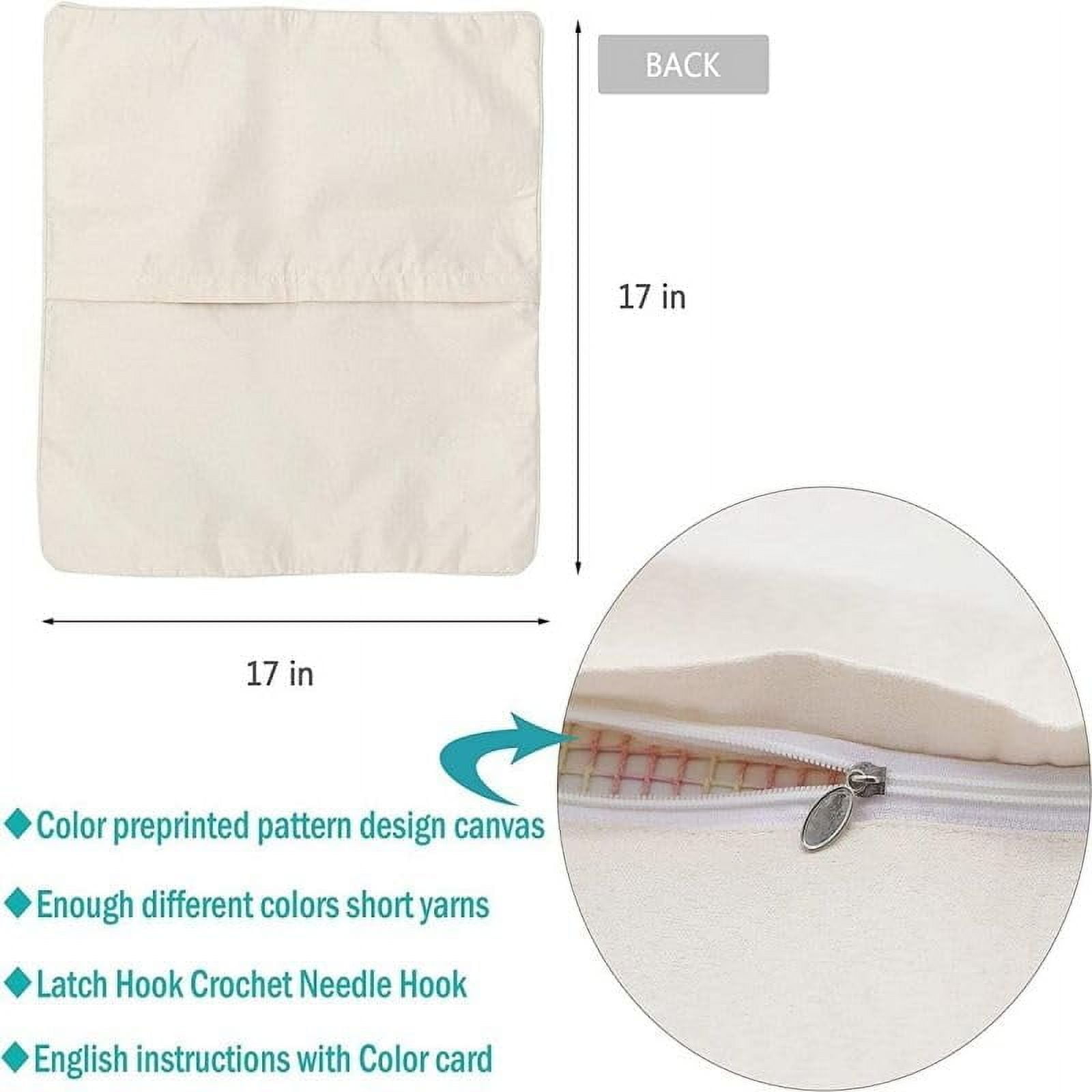 Dreamcatcher Latch Hook Pillow Cover Kit DIY Needlework Craft Set (17 in x 17 in) zdvey