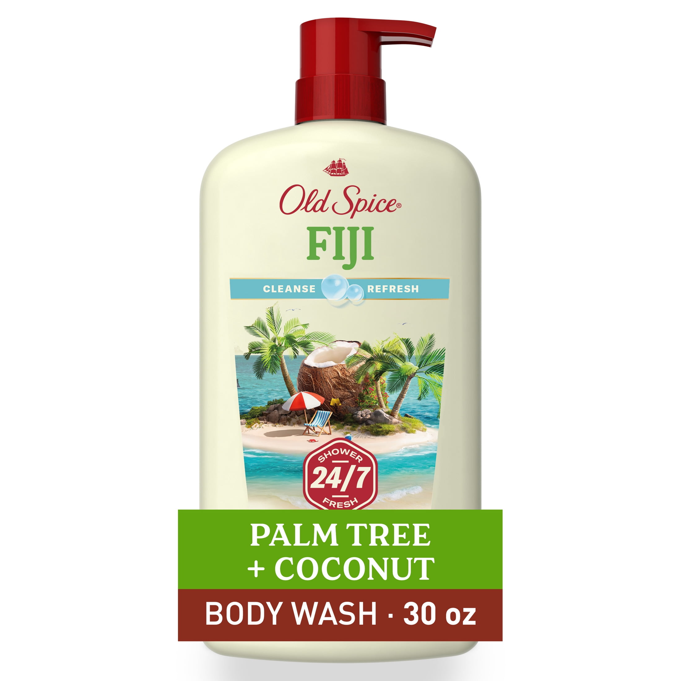 Old Spice Fiji Body Wash for Men, Refreshing Scent with Coconut and Lavender (30 fl oz) syhwx
