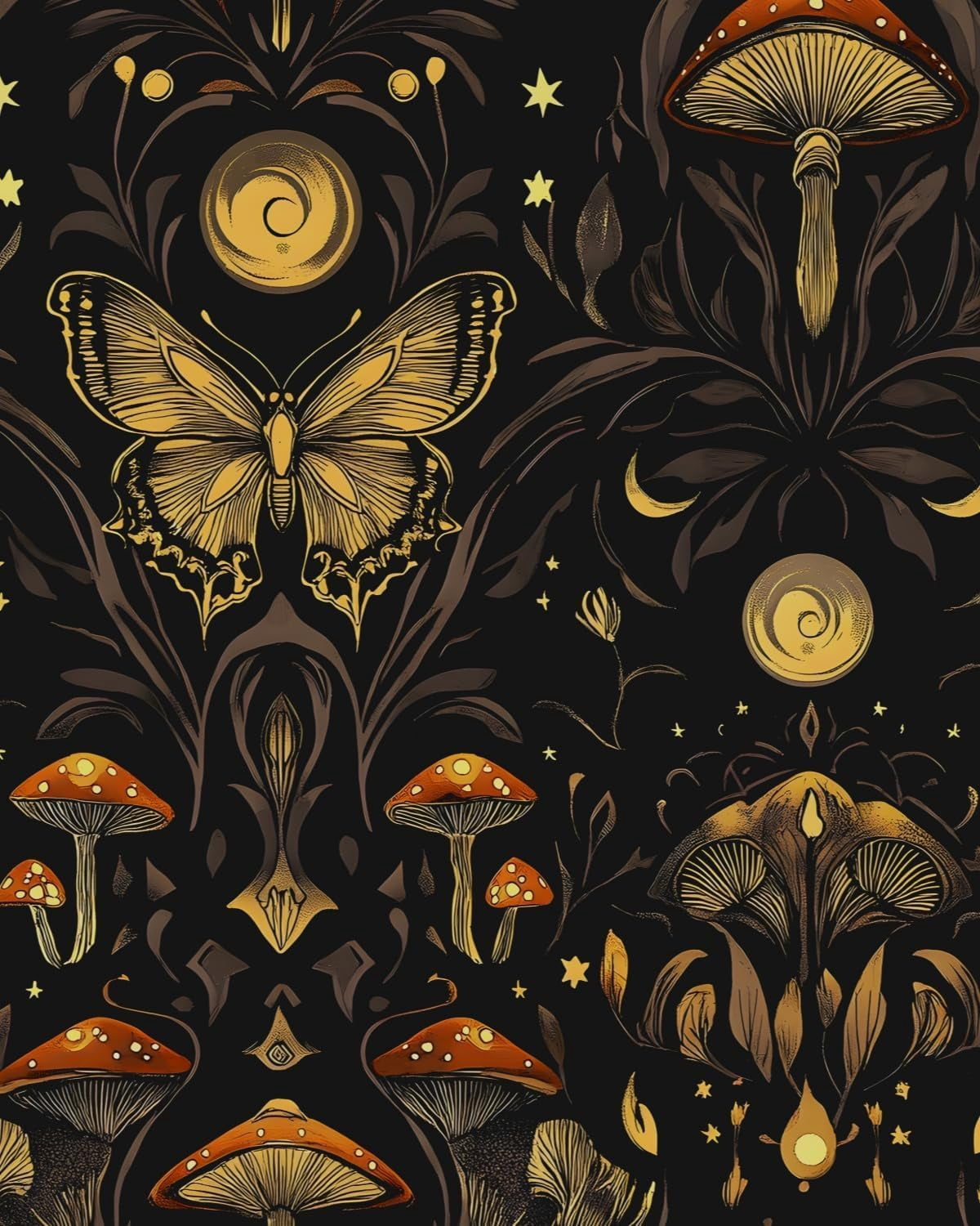 Usachibb Vintage Floral Peel and Stick Wallpaper Boho Contact Paper for Furniture and Home Decor (Black, 17.5 in x 78.5 in) cnf5i