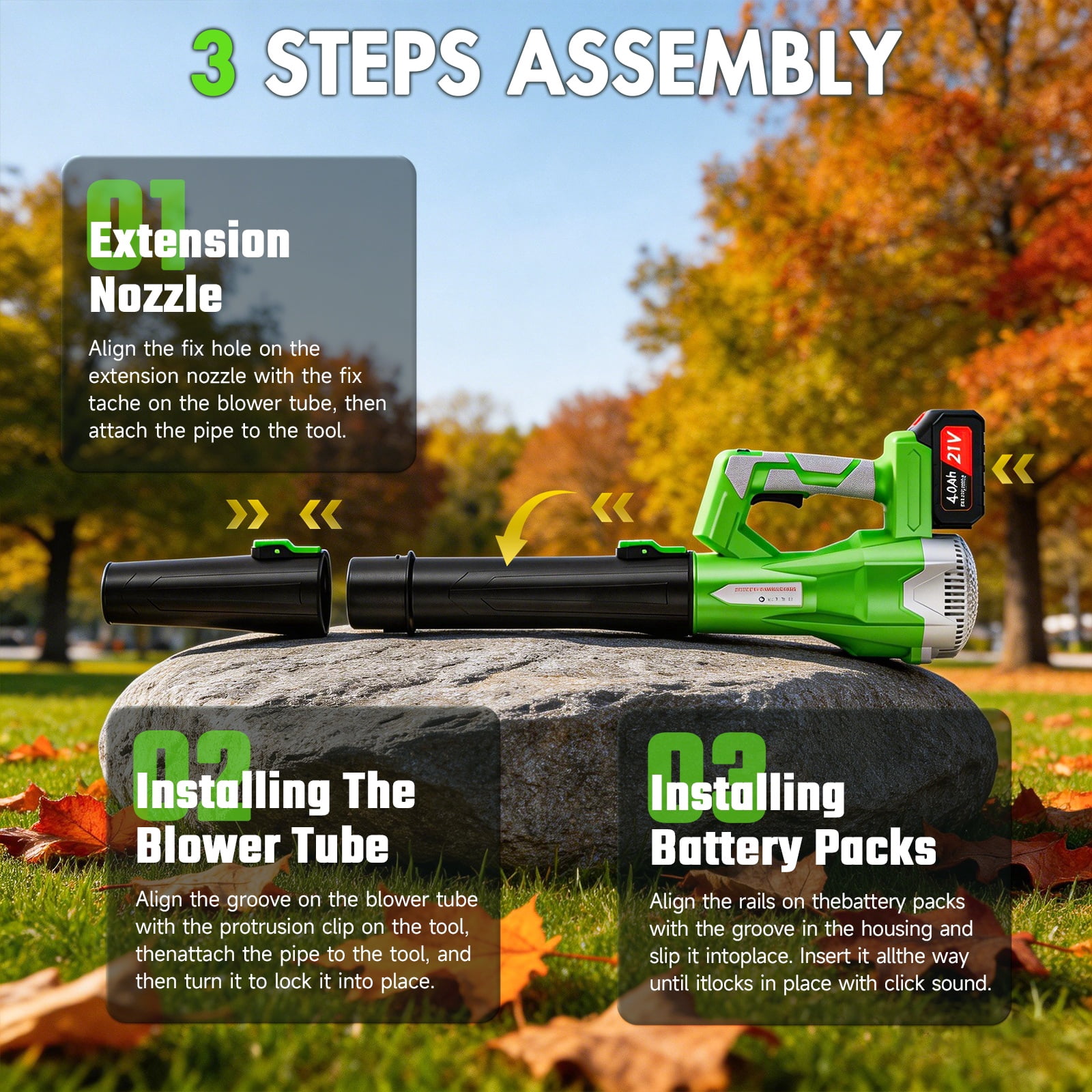 CATGOOD 21V Cordless Leaf Blower, 750CFM 200MPH Electric Blower with 6 Speed Control and 2 Batteries (Black, 3.2 lb) vkwln