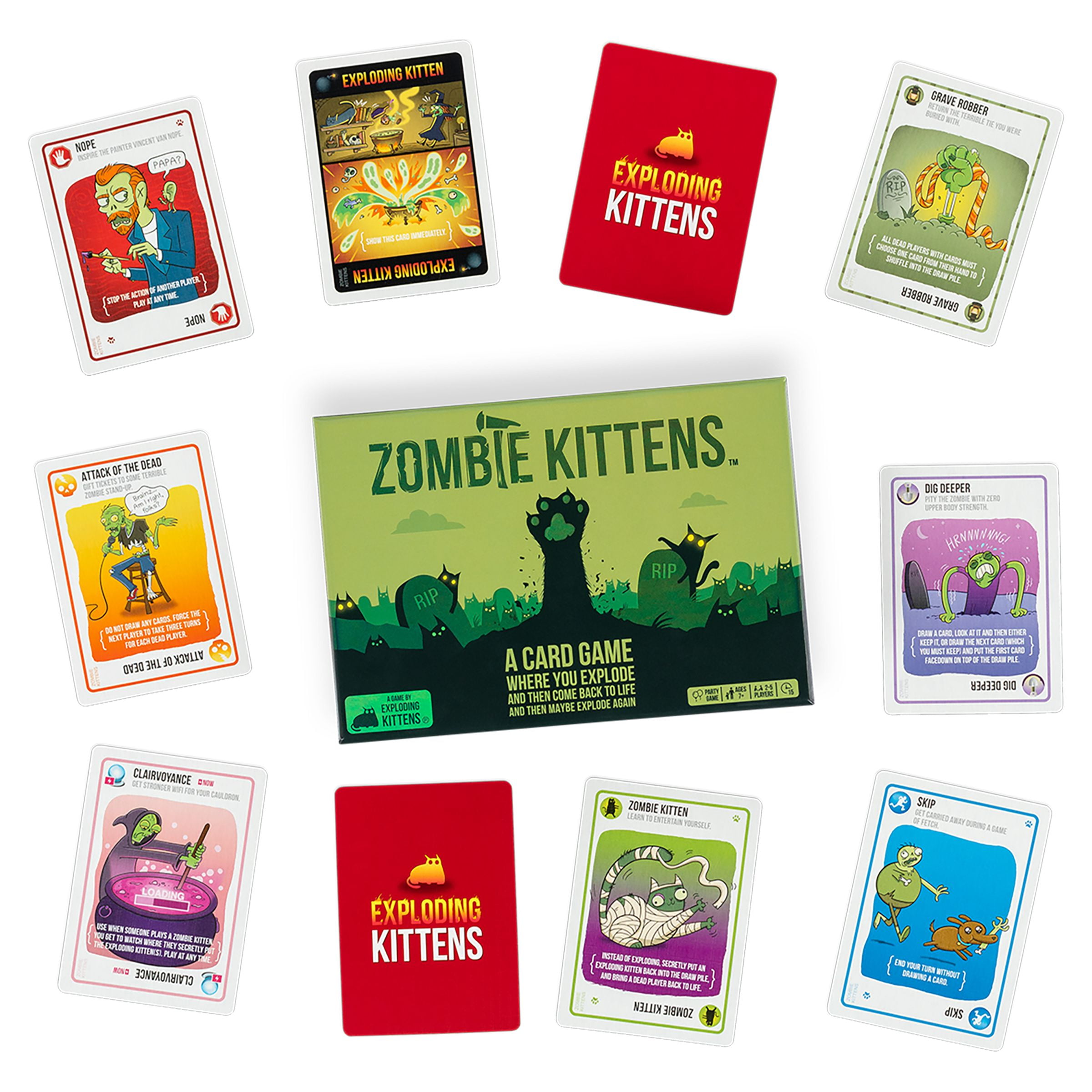Exploding Kittens Zombie Kittens Party Game (Card Game, 61 Cards) orfjg