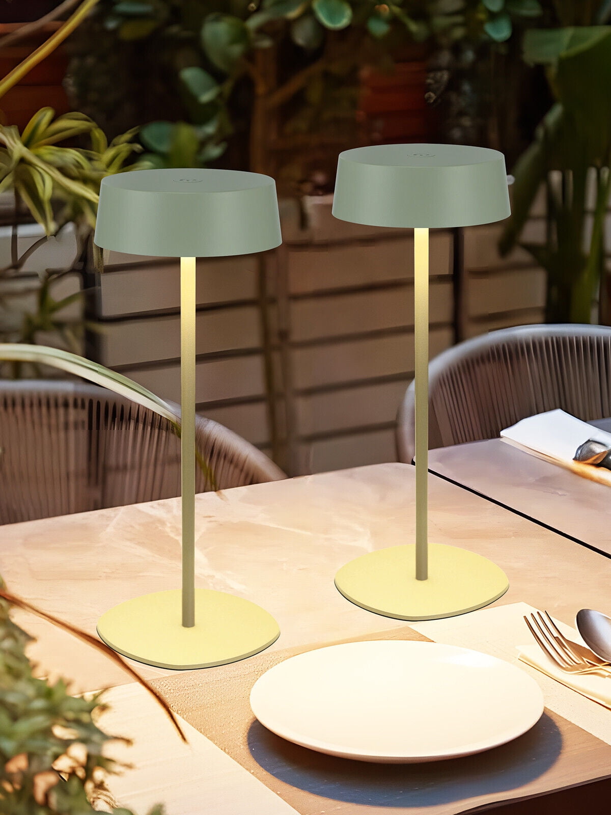 TorchStar Cordless LED Table Lamp, Portable Rechargeable Desk Lamp with Touch Control (Green, 2 Pack) 6zsm8