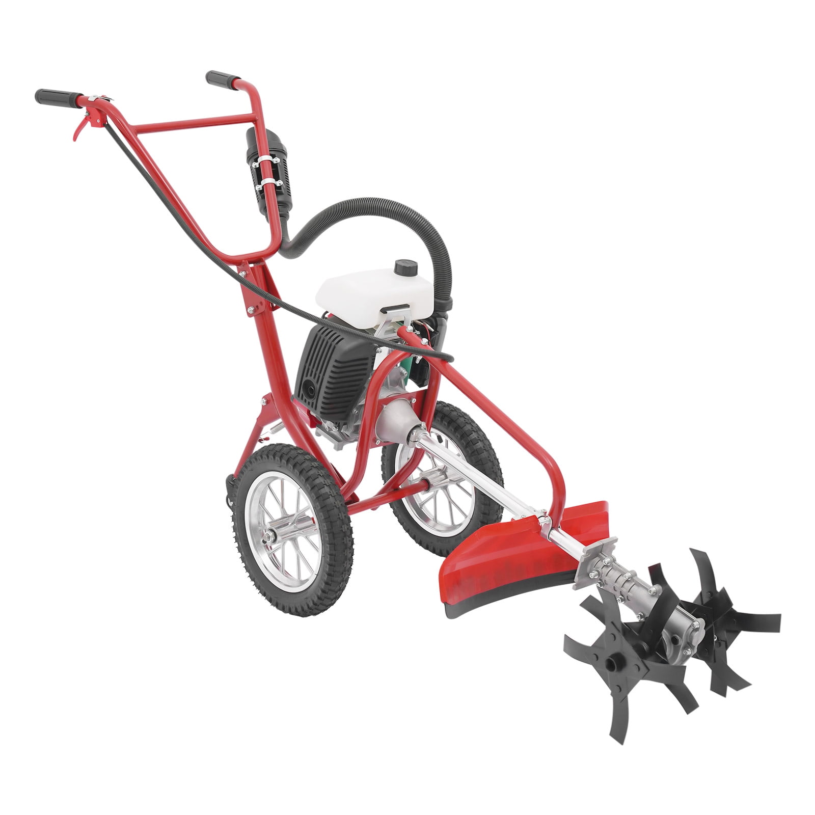 TFCFL 4-Stroke Gasoline Cultivator, Powerful 4 HP Engine, Handheld Tiller for Garden and Farm (63cc, 240 RPM) 16zgh