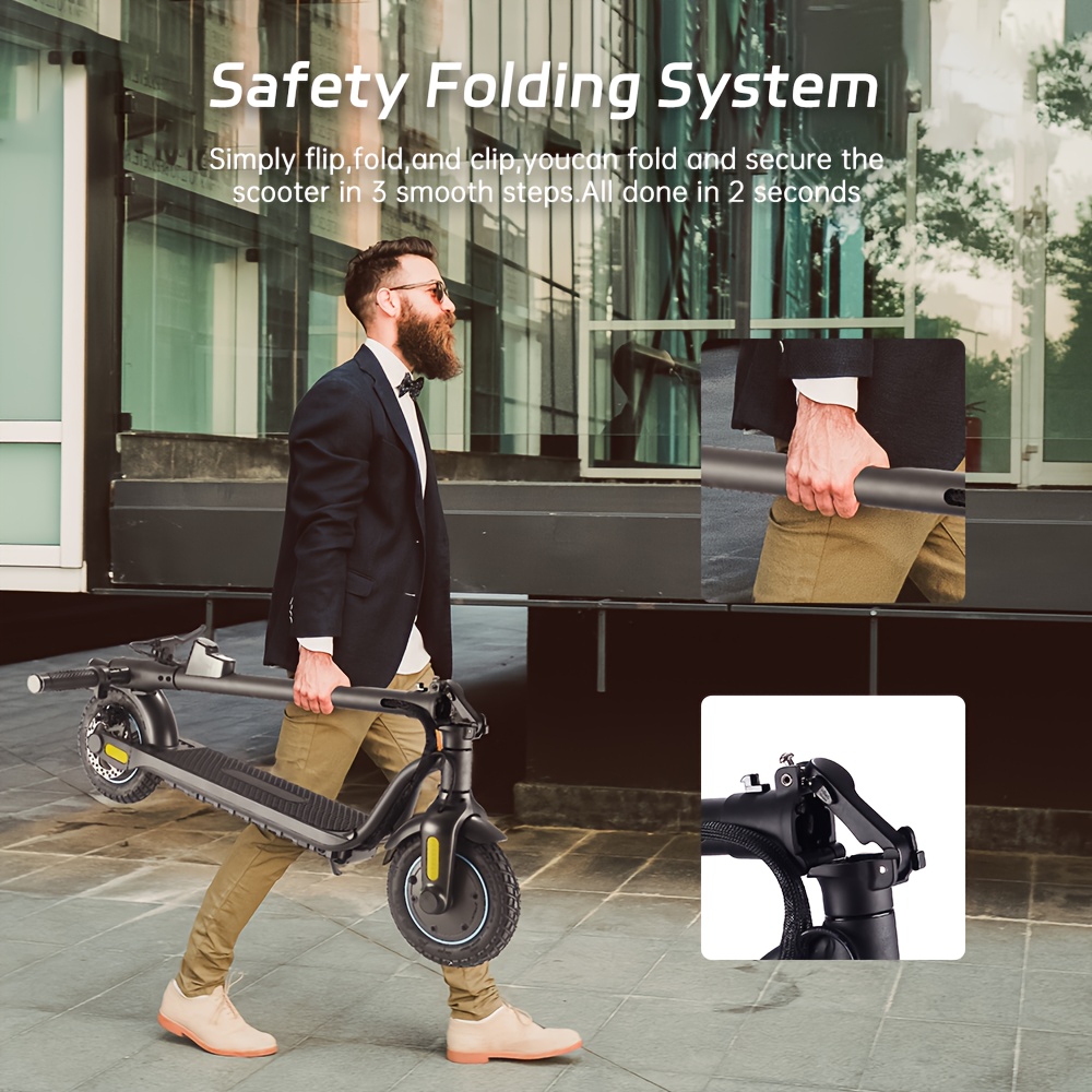 TOXOZERS Electric Scooter with 10-inch Tires, 350W Motor, 19 MPH Max Speed, App Connectivity (Black, 19 Miles Range) knhu2