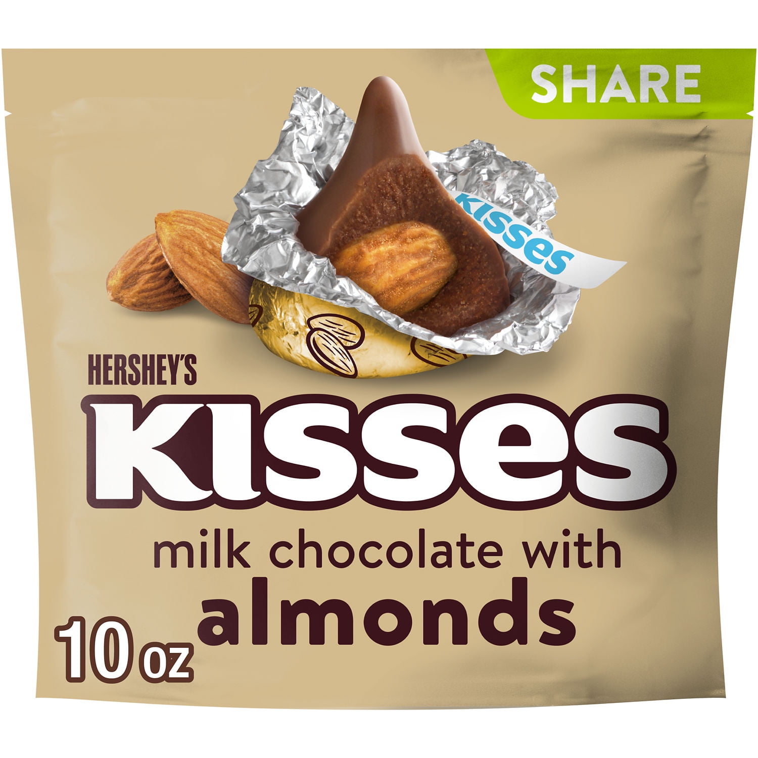 Hershey's Kisses Milk Chocolate with Almonds Candy (10 oz) 70c23