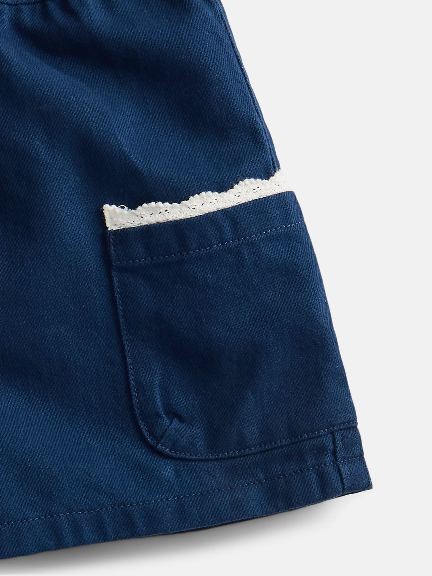 Wonder Nation Little Girls Pull On Cotton Shorts (Blue, Size 4-10) t76oh
