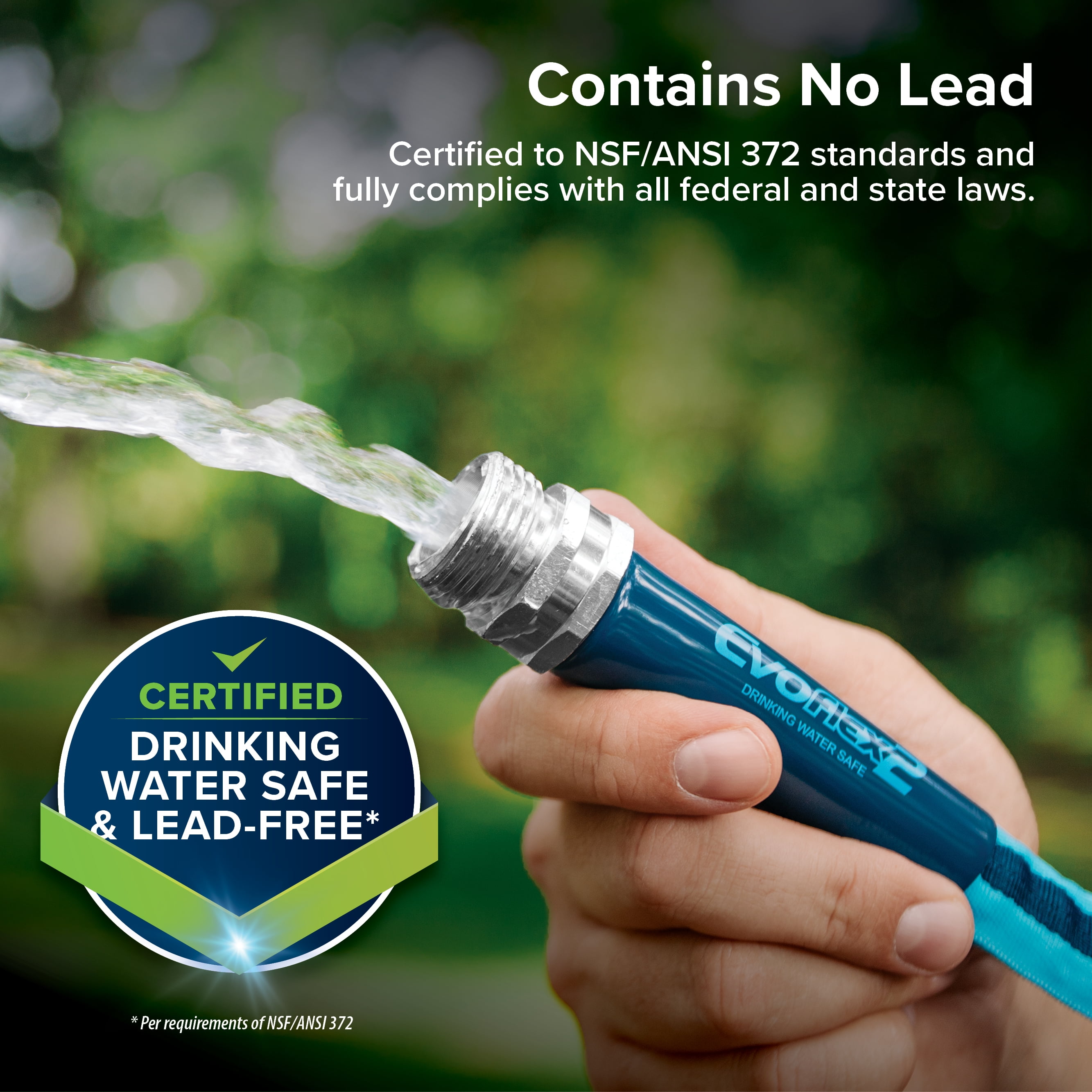 Camco EvoFlex2 RV Drinking Water Hose, Lead-Free & BPA-Free Flexible Water Supply Line (Blue, 50 ft x 0.625 in) rvh6z