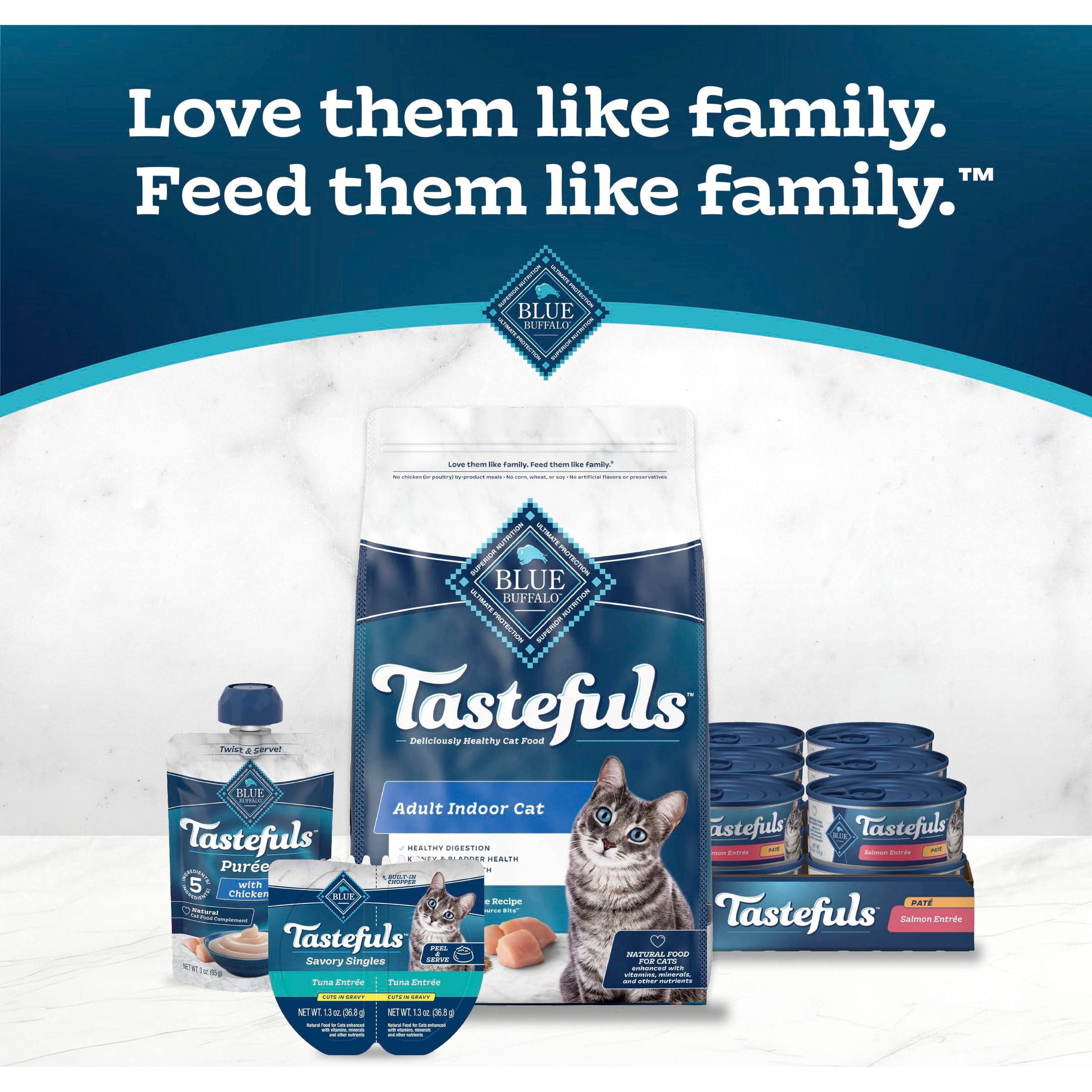 Blue Buffalo Tastefuls Wet Cat Food Paté, Natural Salmon Entrée (5.5 oz) siekj