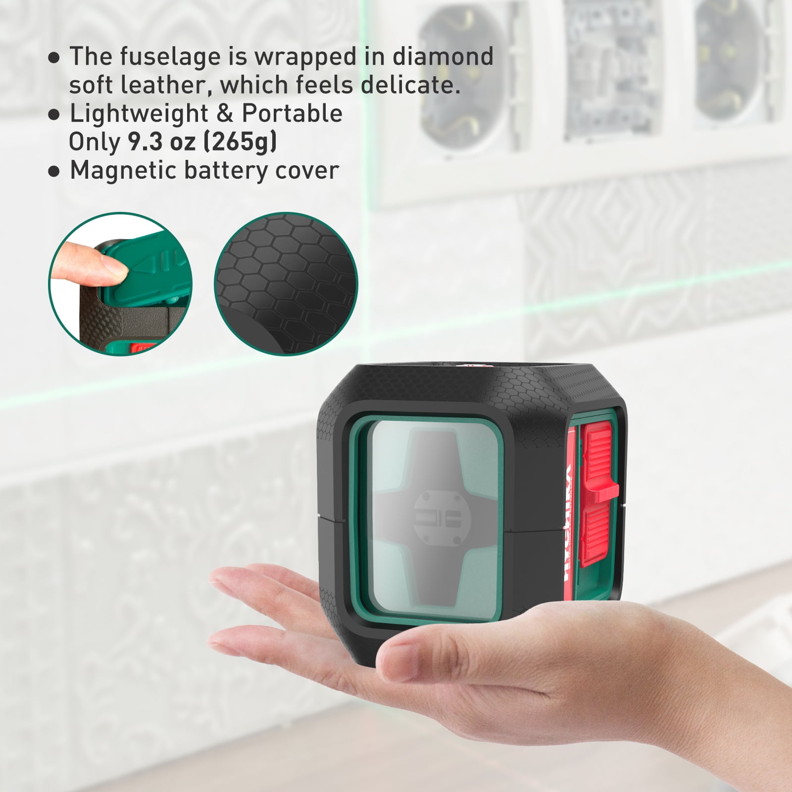 HYCHIKA Self-Leveling Green Laser Level, Cross Line Laser with Magnetic Base (50 ft) uoshh