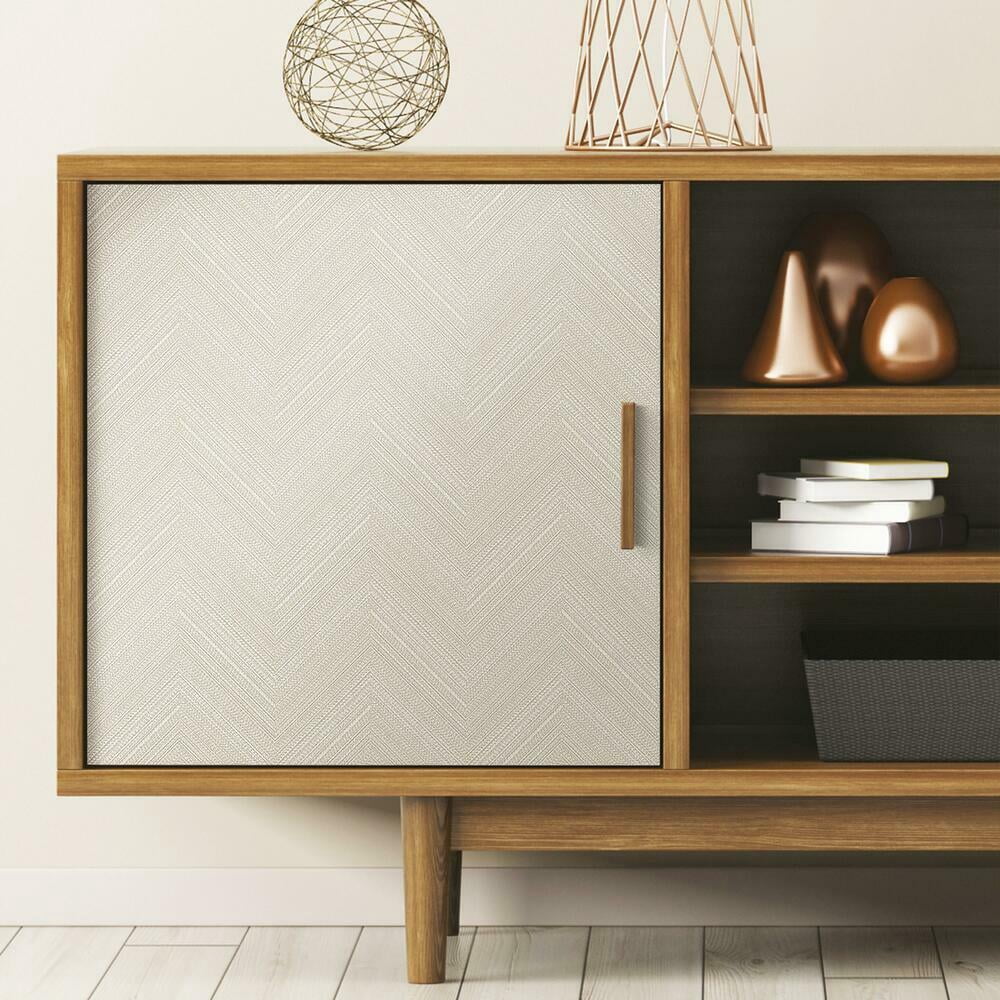 RoomMates Herringbone Weave Peel and Stick Wallpaper (Beige, 28.29 sq ft) 0rw7g