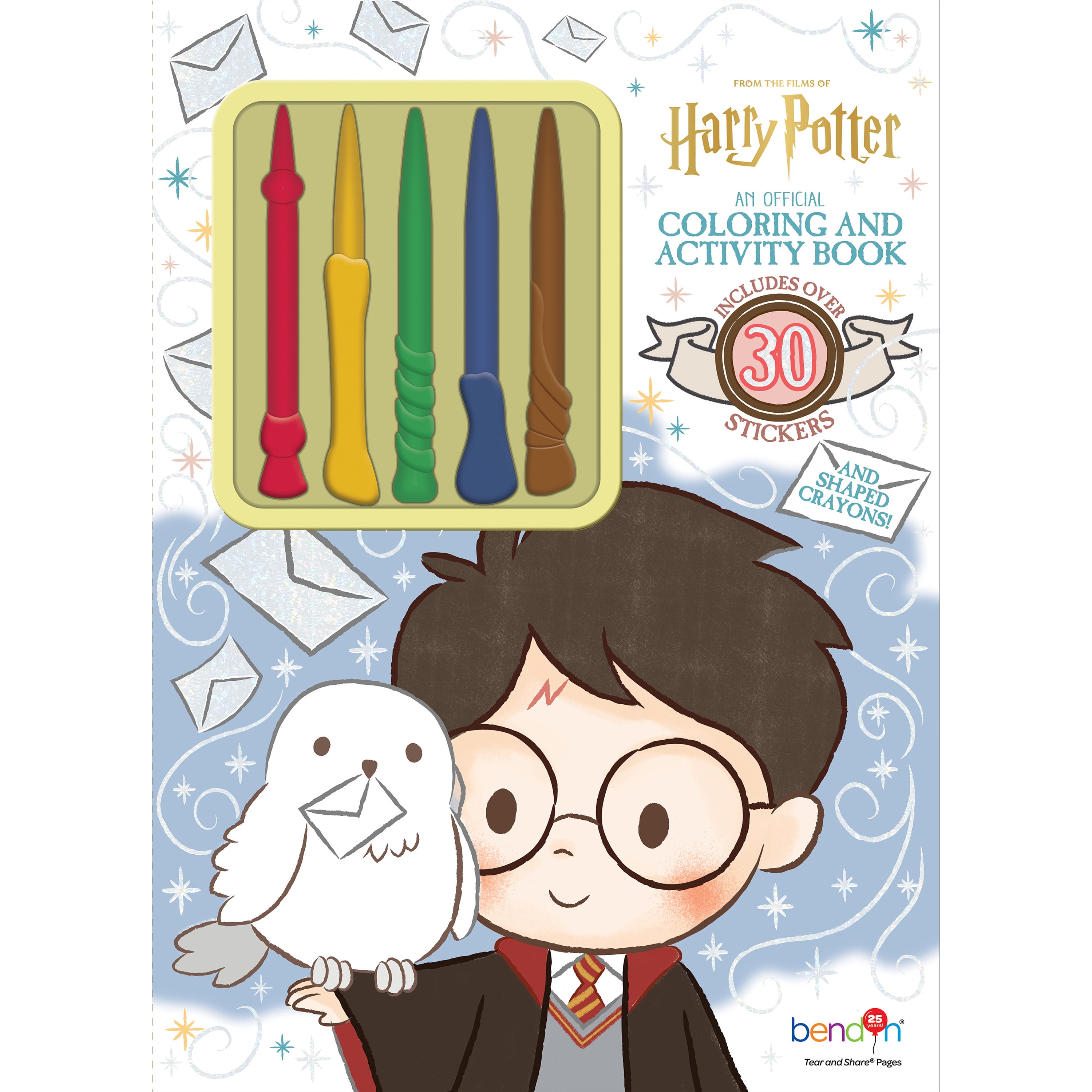Harry Potter Coloring and Activity Book with 4 Wand-Shaped Crayons (Multicolor, 32 Pages) 3edhi