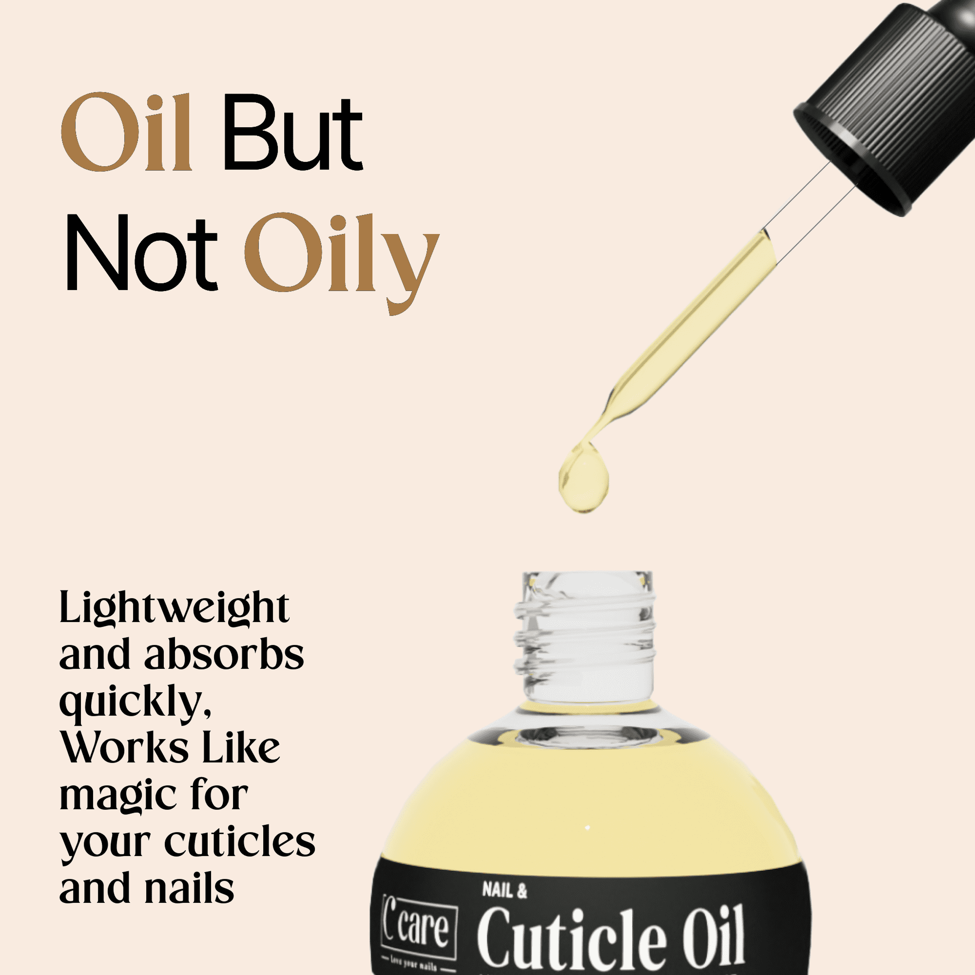 C CARE Sweet Almond Cuticle Oil for Nail Repair and Hydration (Clear, 2.5 oz) mdtbq