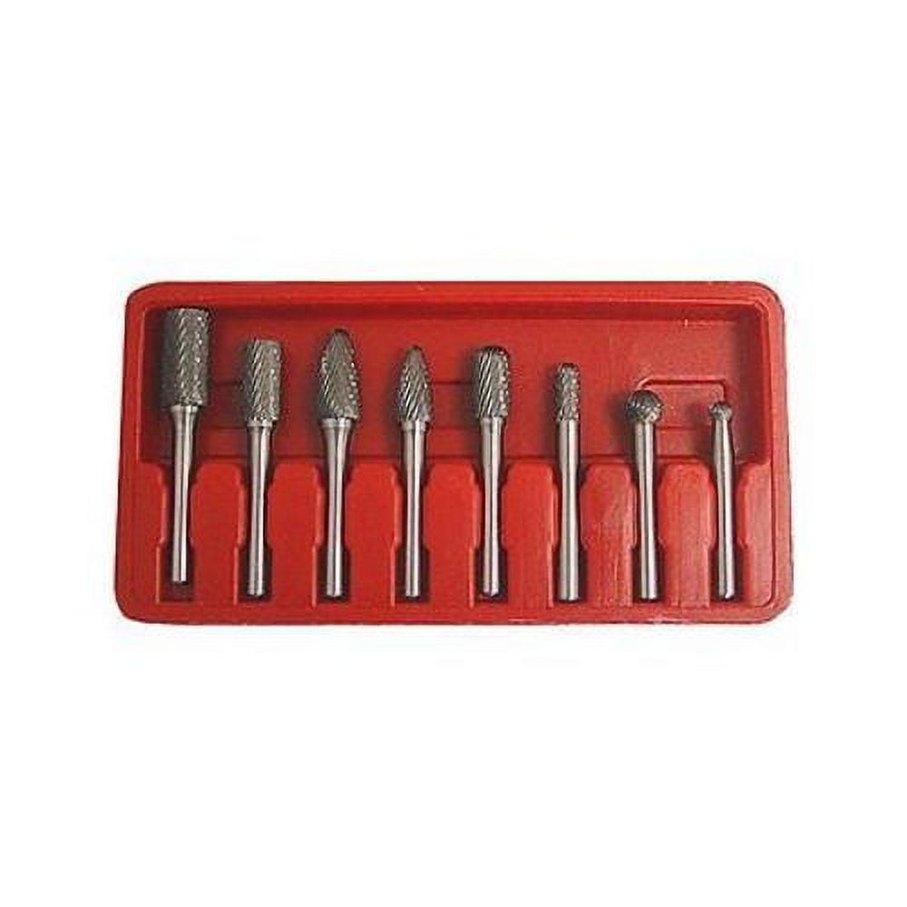 GRIP 8-Piece Carbide Rotary Burr Set Double Cut (1/4 in Shank, 8-Piece Set) 357oi