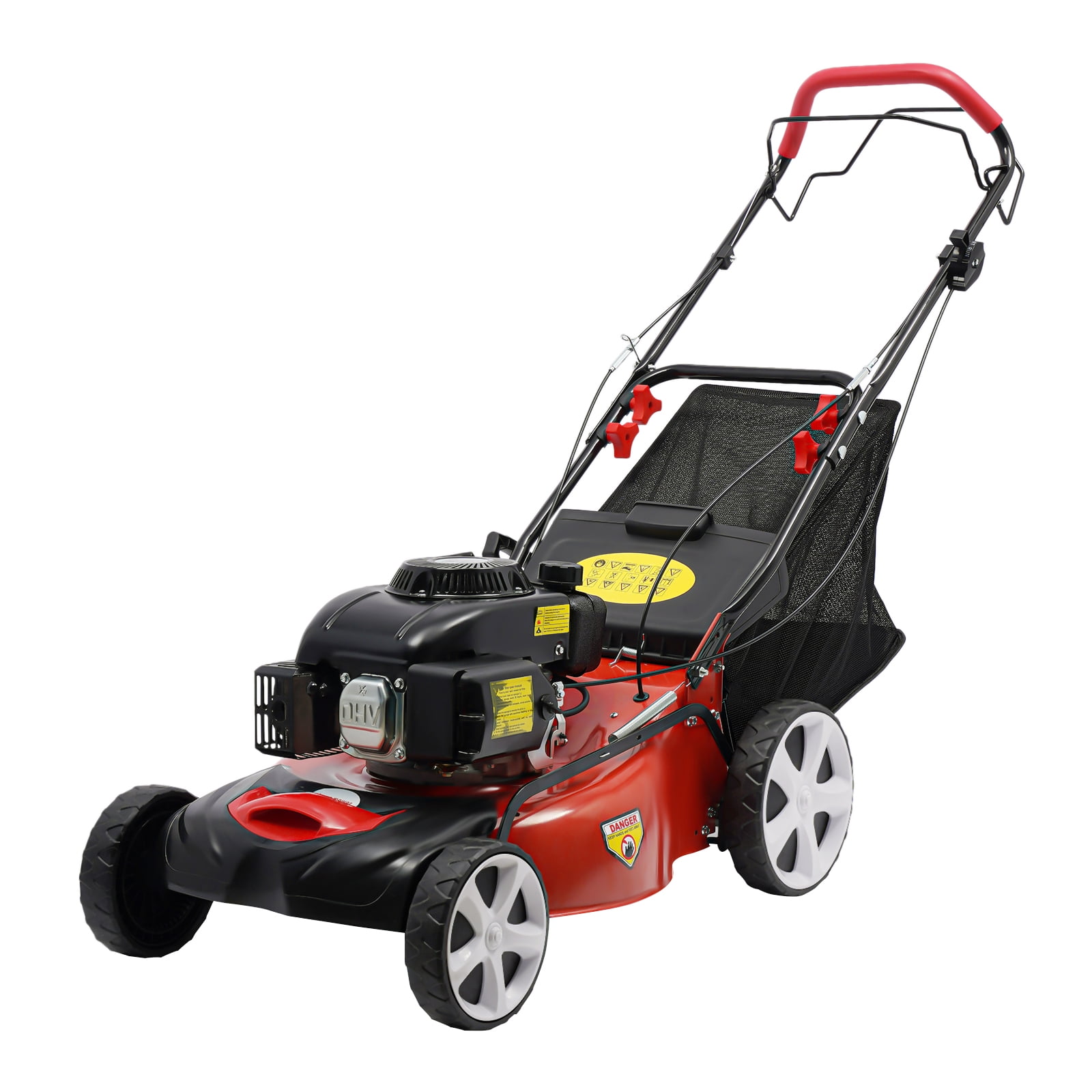 YardMaster Self-Propelled Gas Lawn Mower (Red, 20 in) dq641