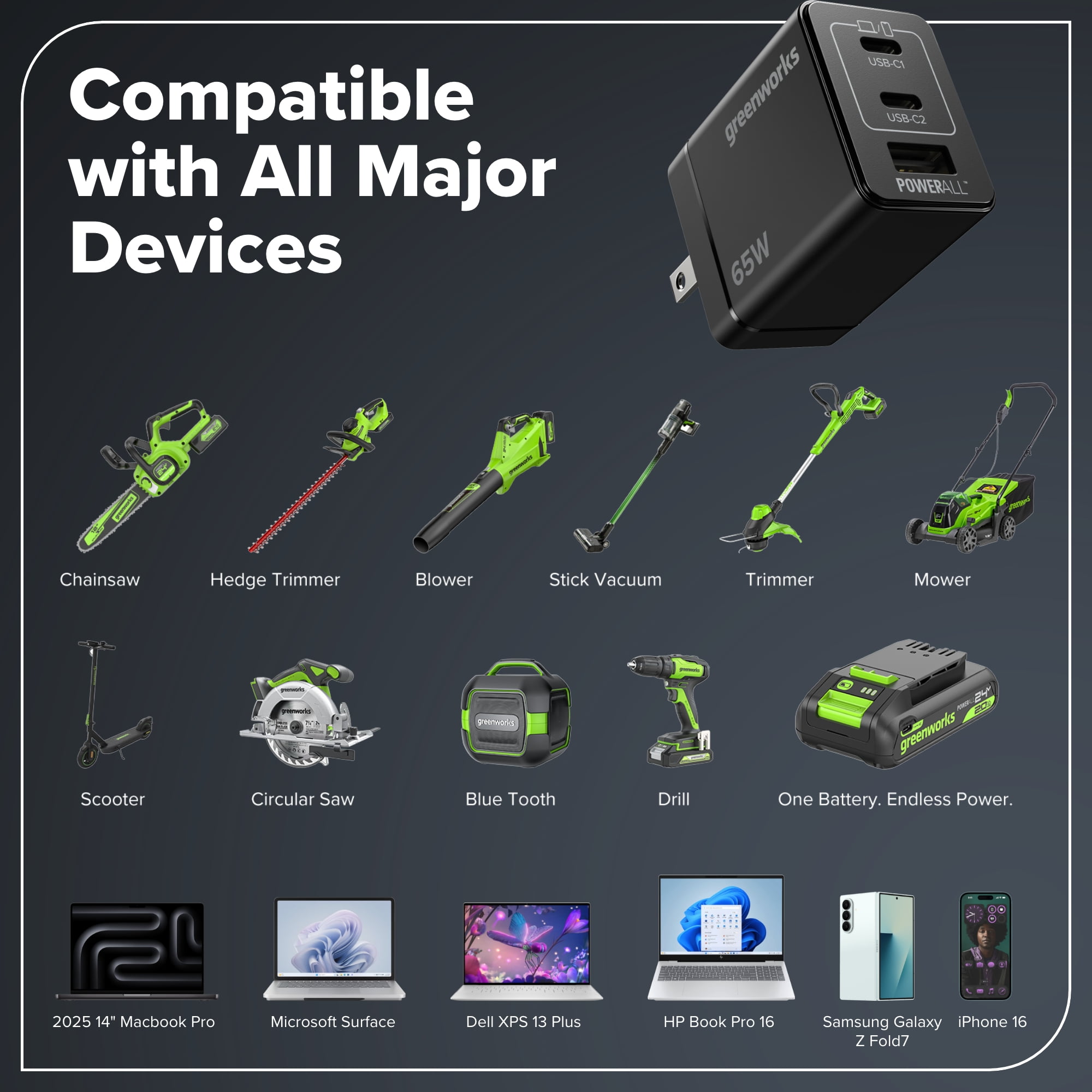 Greenworks 24V Cordless Brushless 4-Piece Power Tool Combo Kit with Drill, Impact Driver, Circular Saw, Flashlight, Batteries, and Charger (Green) gr6y7