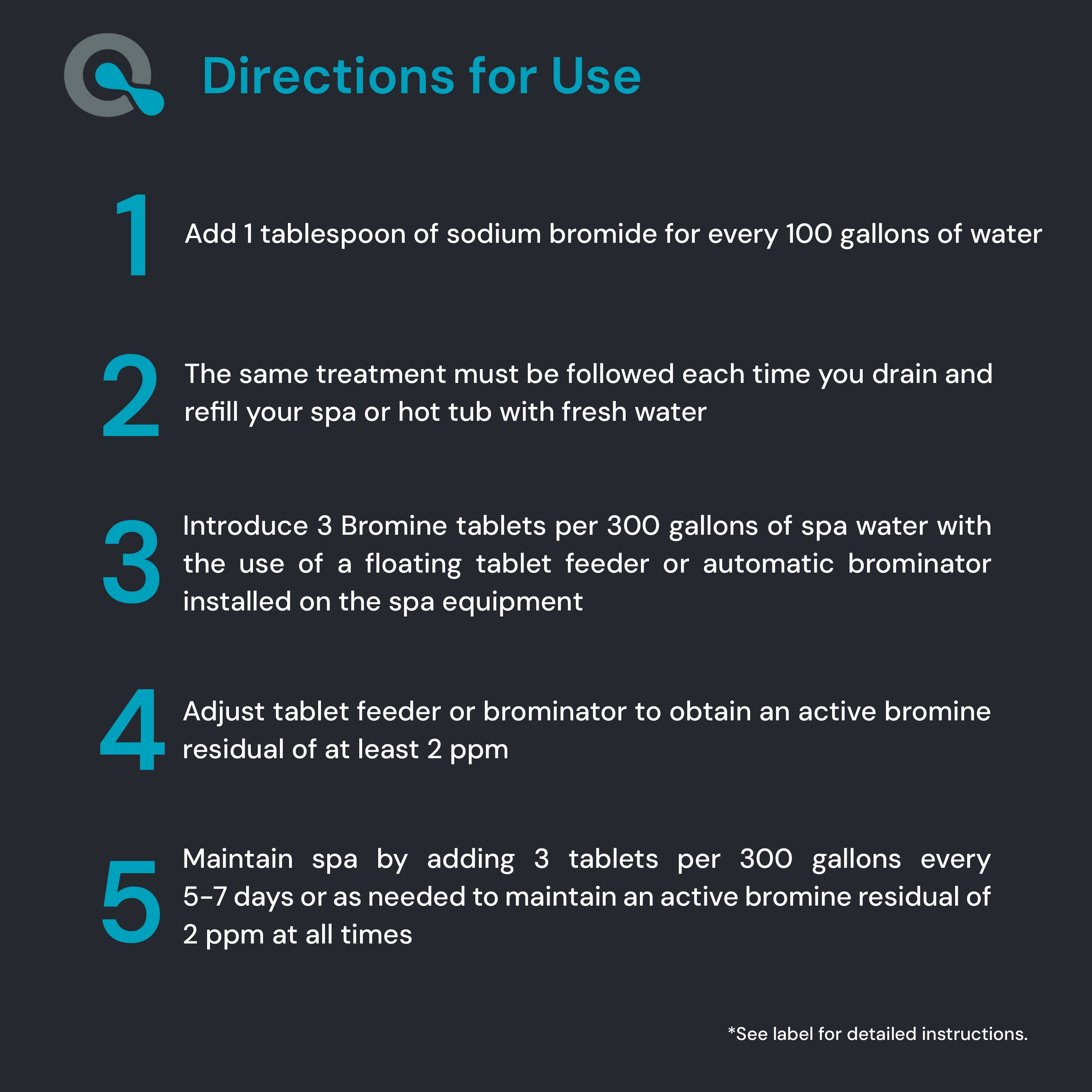 AquaDoc Hot Tub and Spa Bromine Tablets, Fast-Dissolving Water Sanitizer (1.5 lb) wkbzv