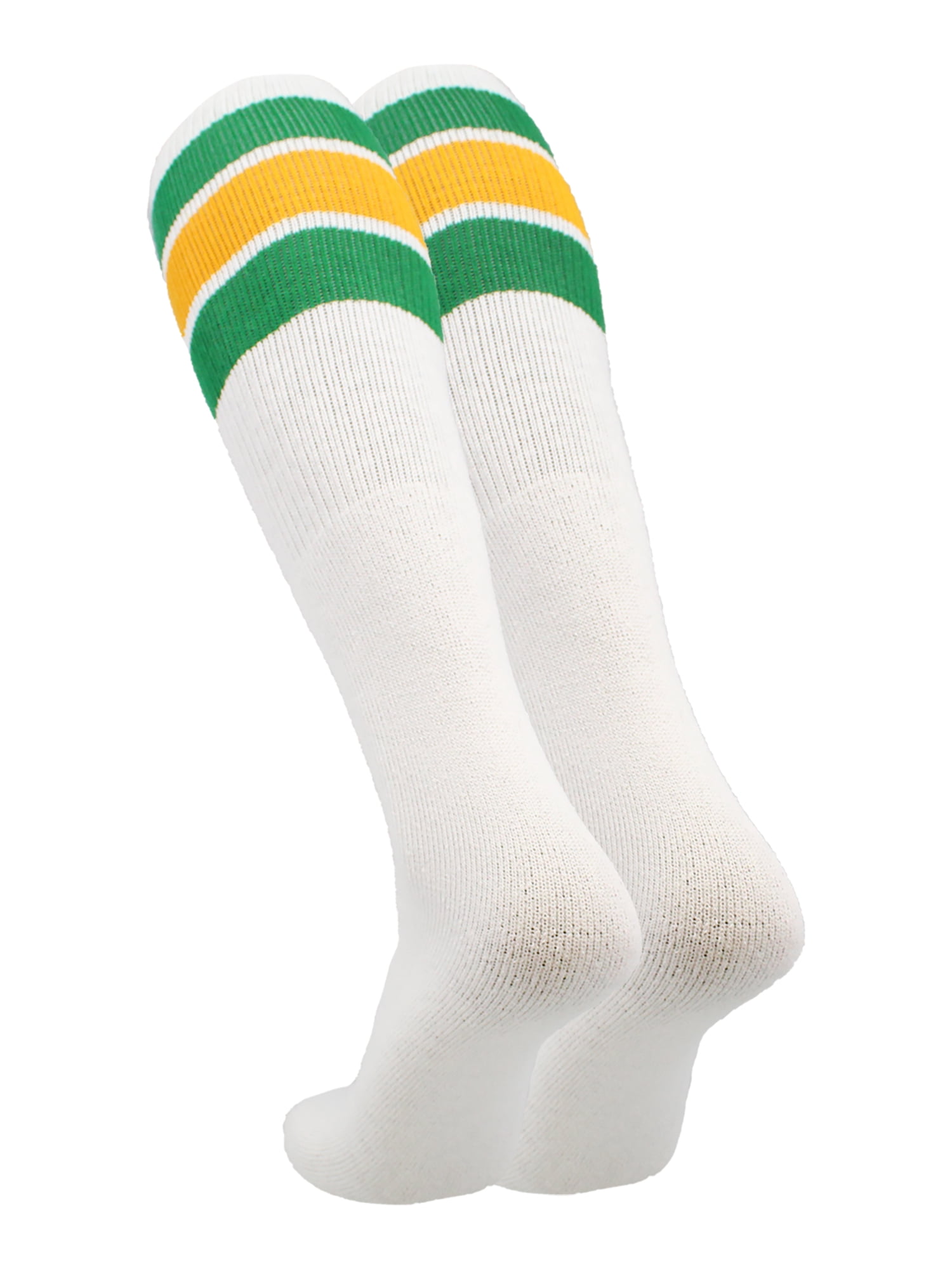 TCK Retro 3 Stripe Athletic Socks (Kelly Green/Gold, Medium) ndvgf